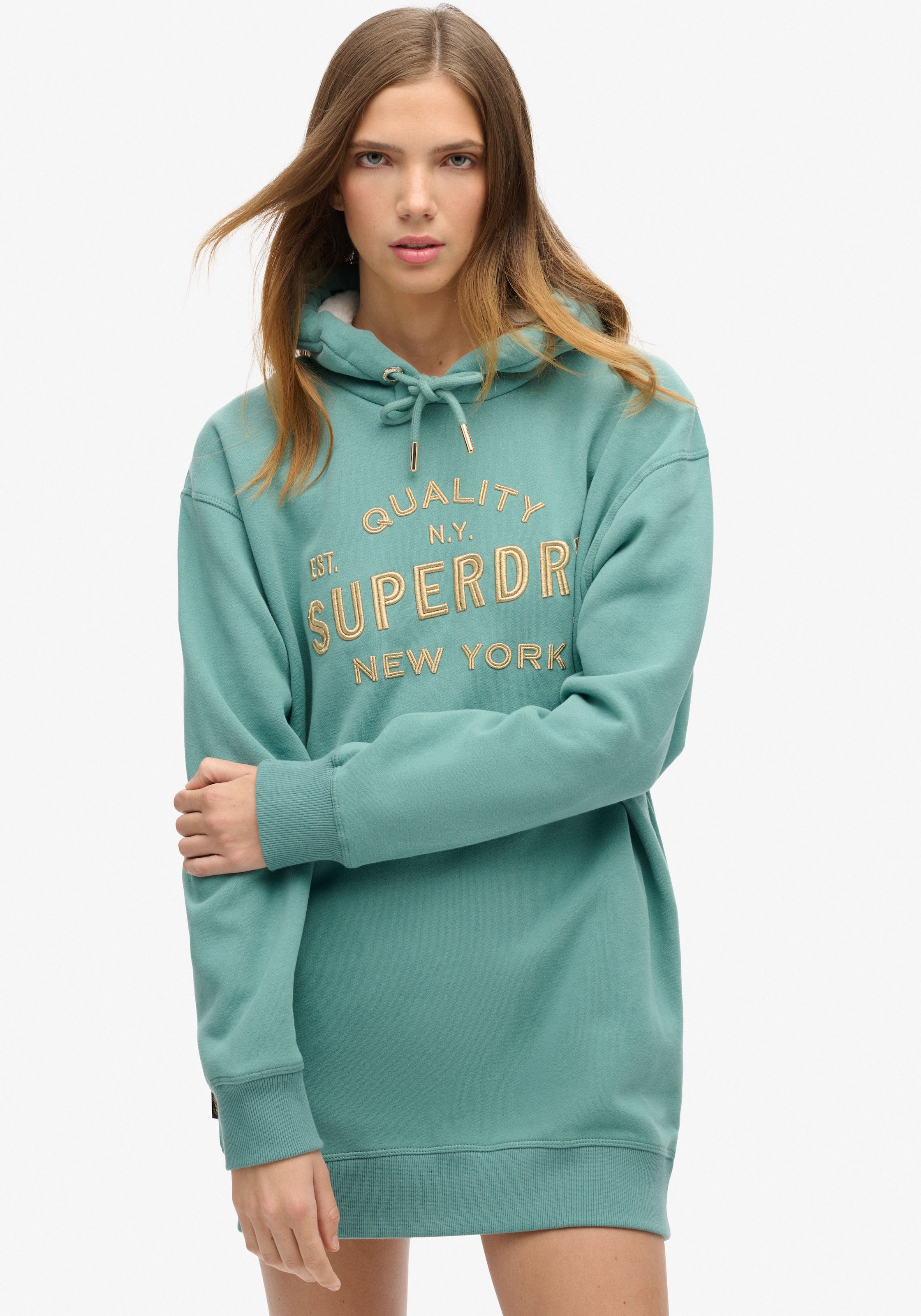 Superdry Jerseykleid "LUXE METALLIC LOGO HOOD DRESS" günstig online kaufen