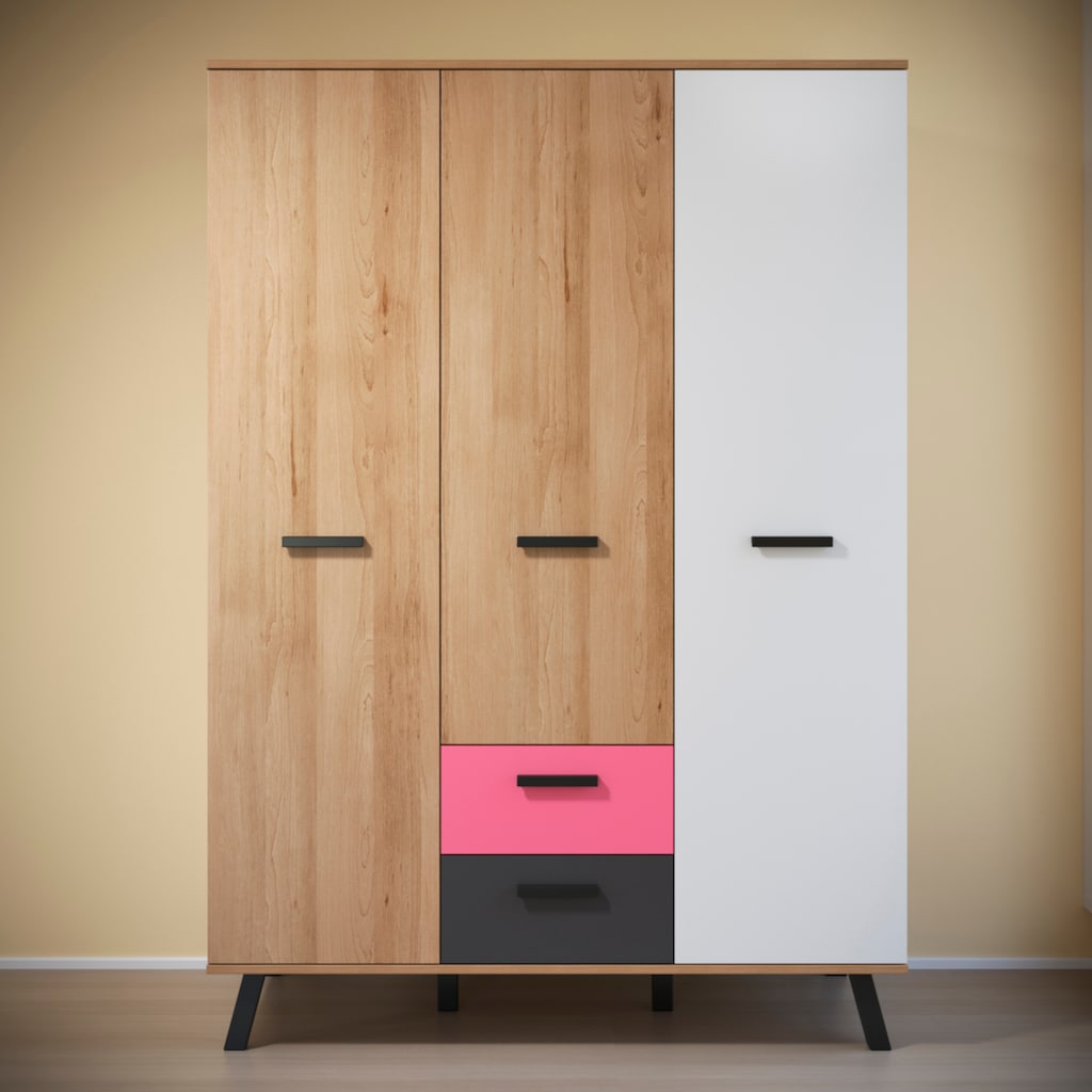 trendteam Kleiderschrank »Mats«, Front teilweise wechselbar - Rosa oder Blau