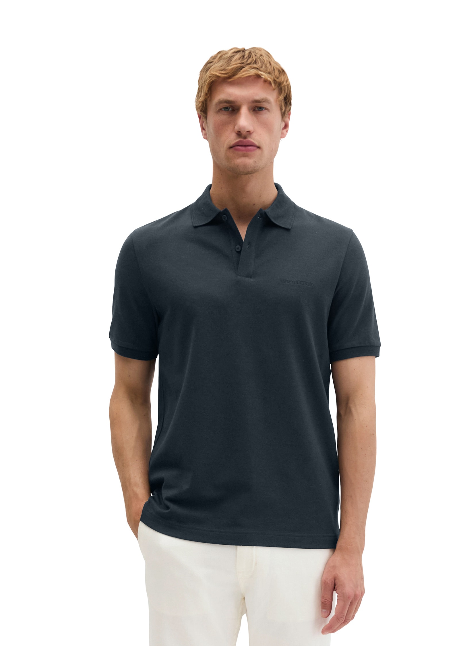 Marc OPolo Poloshirt "aus mittelschwerem Bio-Baumwoll-Viskose-Mix"