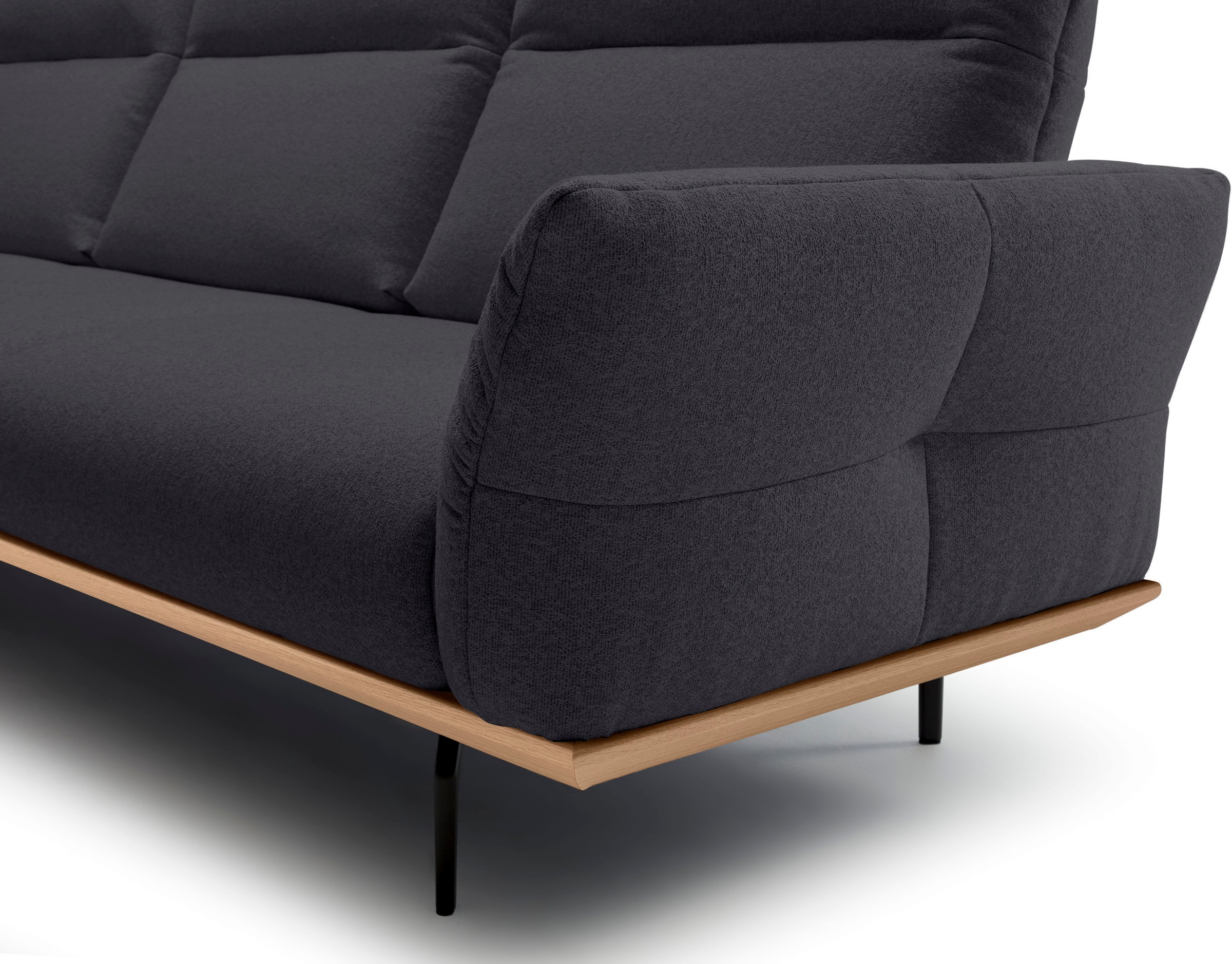 Creation BY ROLF BENZ Ecksofa »CR.460«, Sockel in Eiche, Alugussfüße in umbragrau, Breite 298 cm