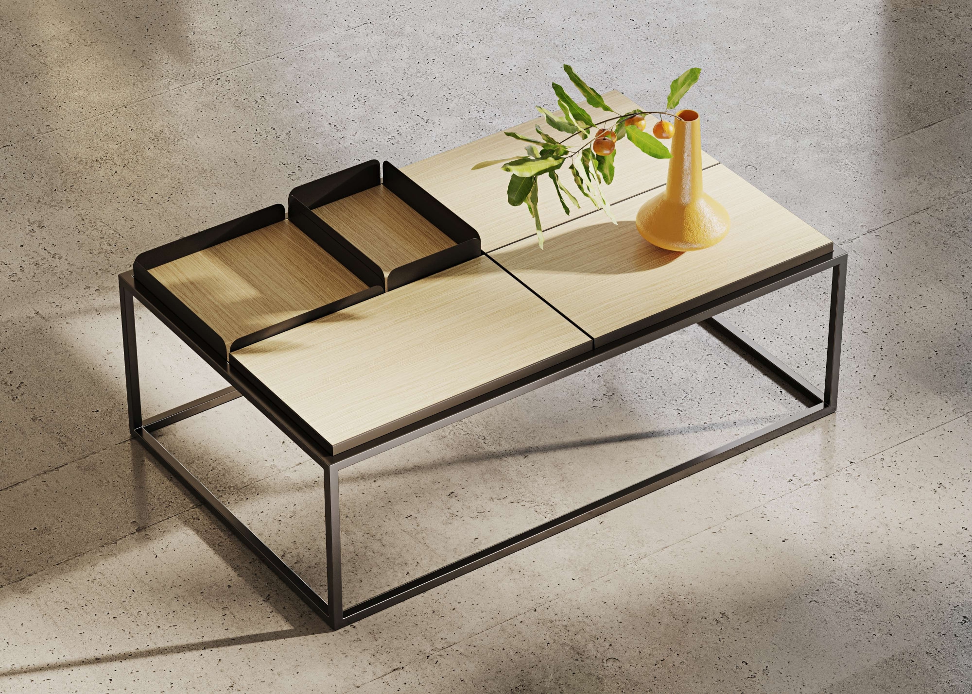 TemaHome Couchtisch »Douro Sofatisch, Wohnzimmertisch, Kaffeetisch,«, mit Metallgestell, Breite 120 cm, mit 3 oder 4 kleine tischplatten