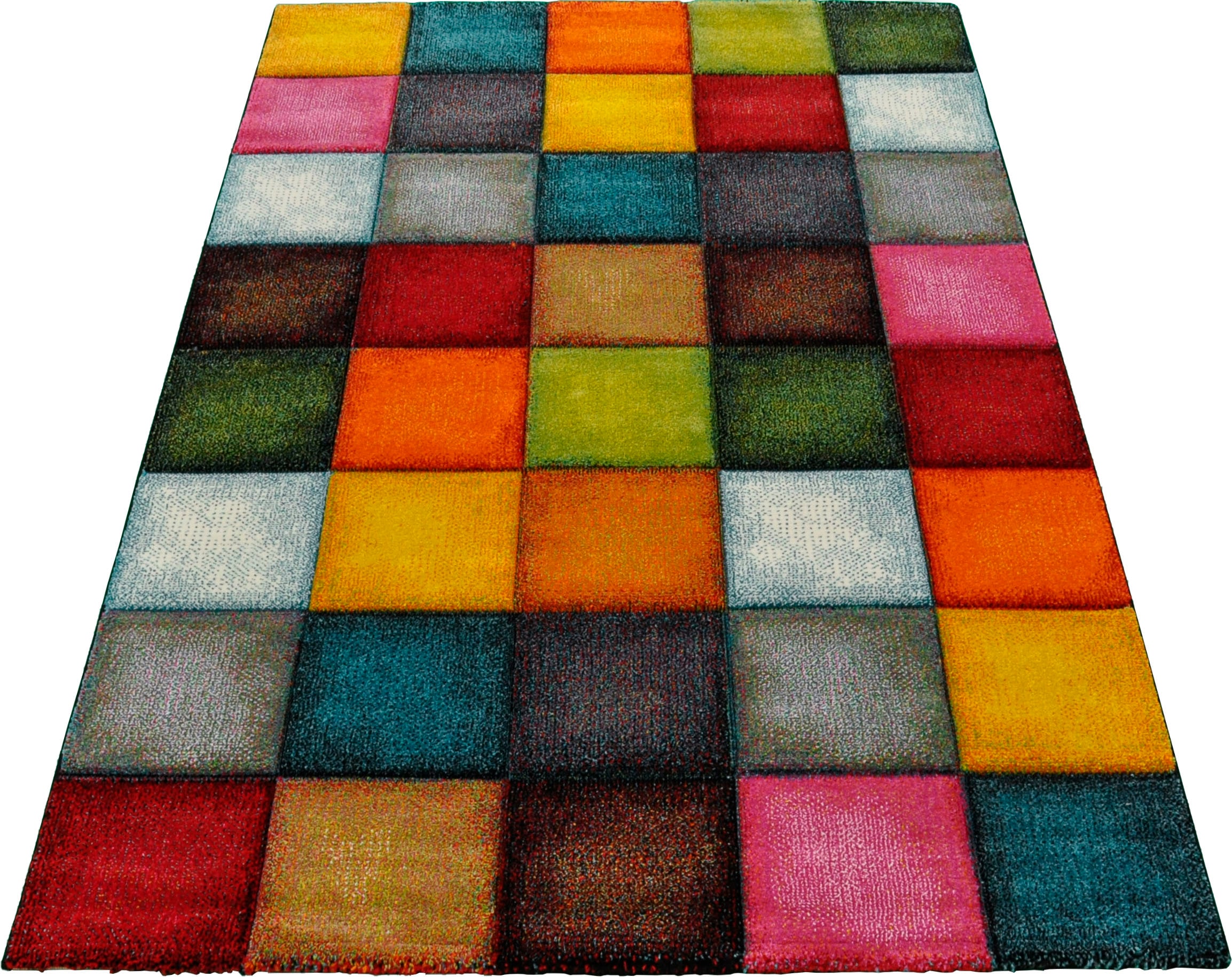 merinos Teppich "Belis 22605", rechteckig, Wohnzimmer, moderner farbenfroher Kurzflorteppich