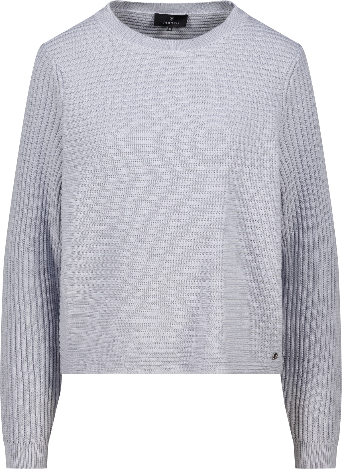 Monari Strickpullover »Pullover Basic monari Rippe« Regular fit mit Rundhalsausschnitt