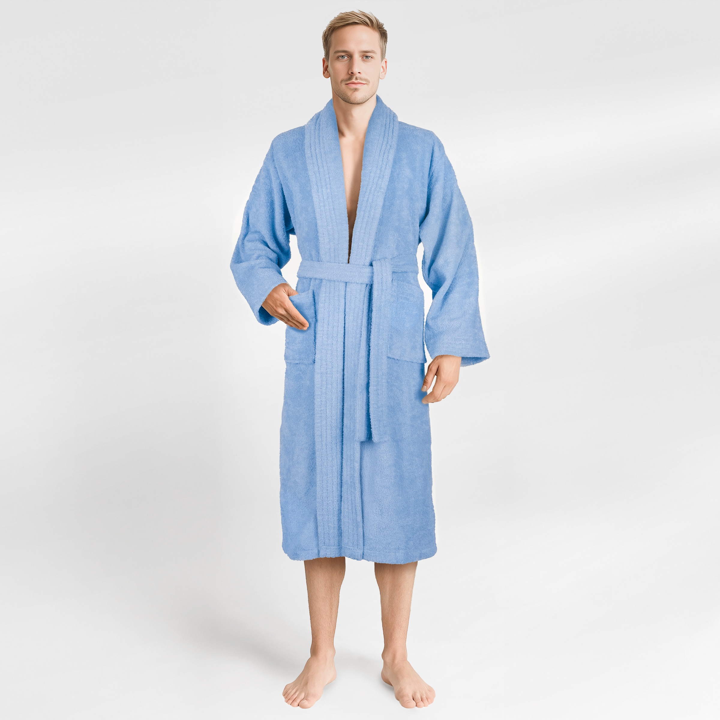 HAMMETEX Herrenbademantel "hergestellt aus 100% Baumwolle – 380 g/m² Frottee, mit Taschen" 1 Stk. saugfähig & Weich