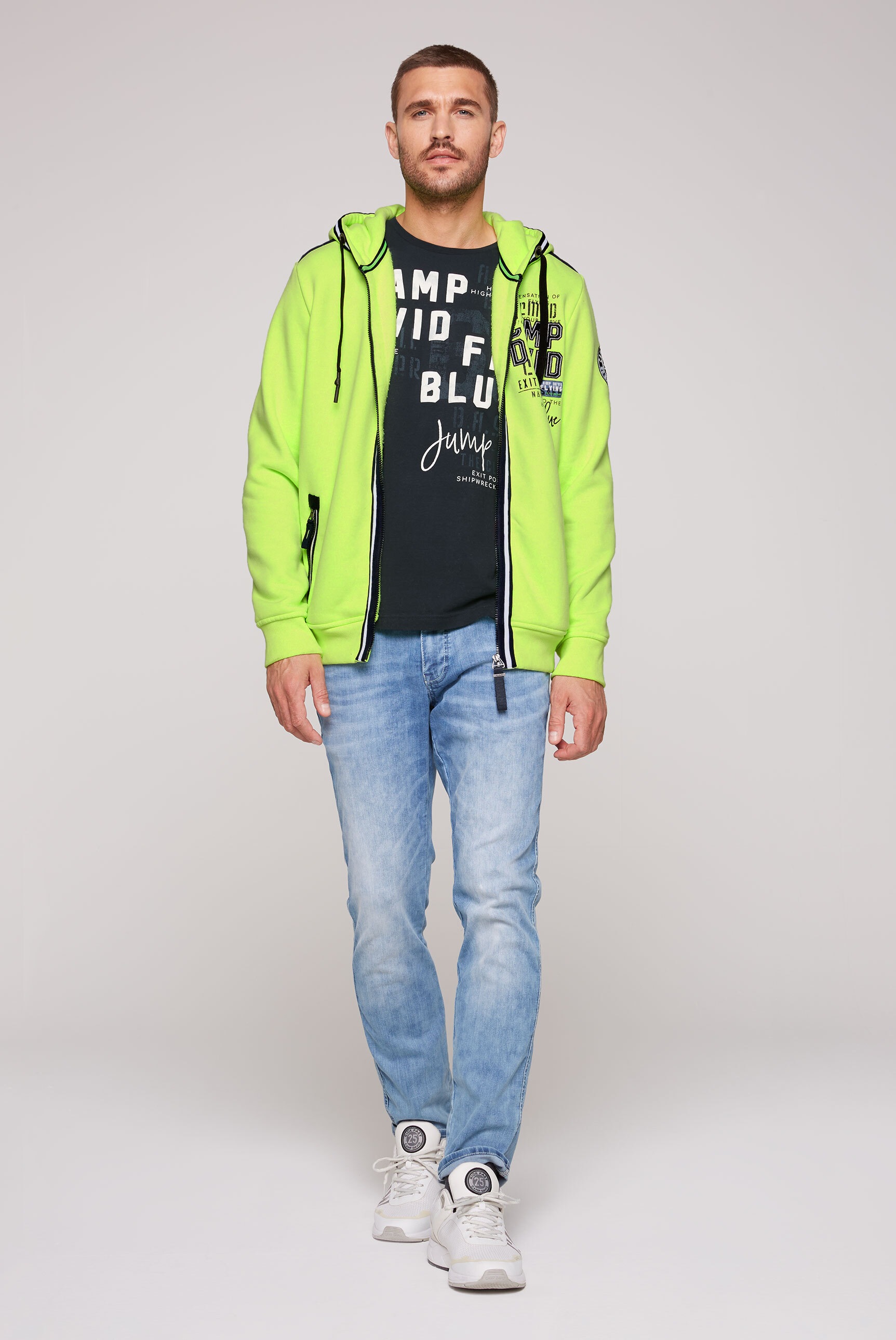 CAMP DAVID Kapuzensweatjacke, mit Reißverschlusstaschen