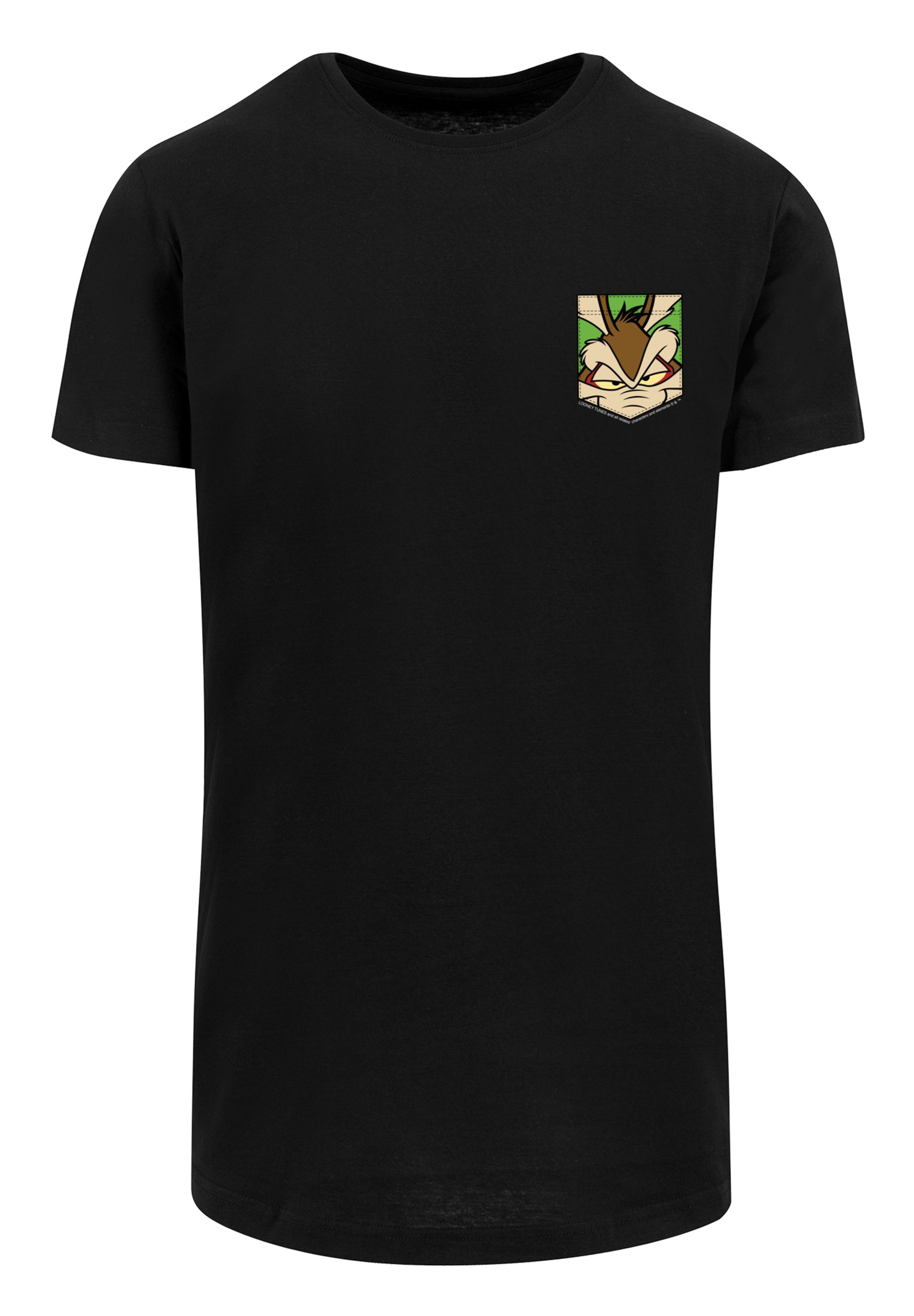 F4NT4STIC T-Shirt »Looney Tunes Face Faux Pocket«, Print