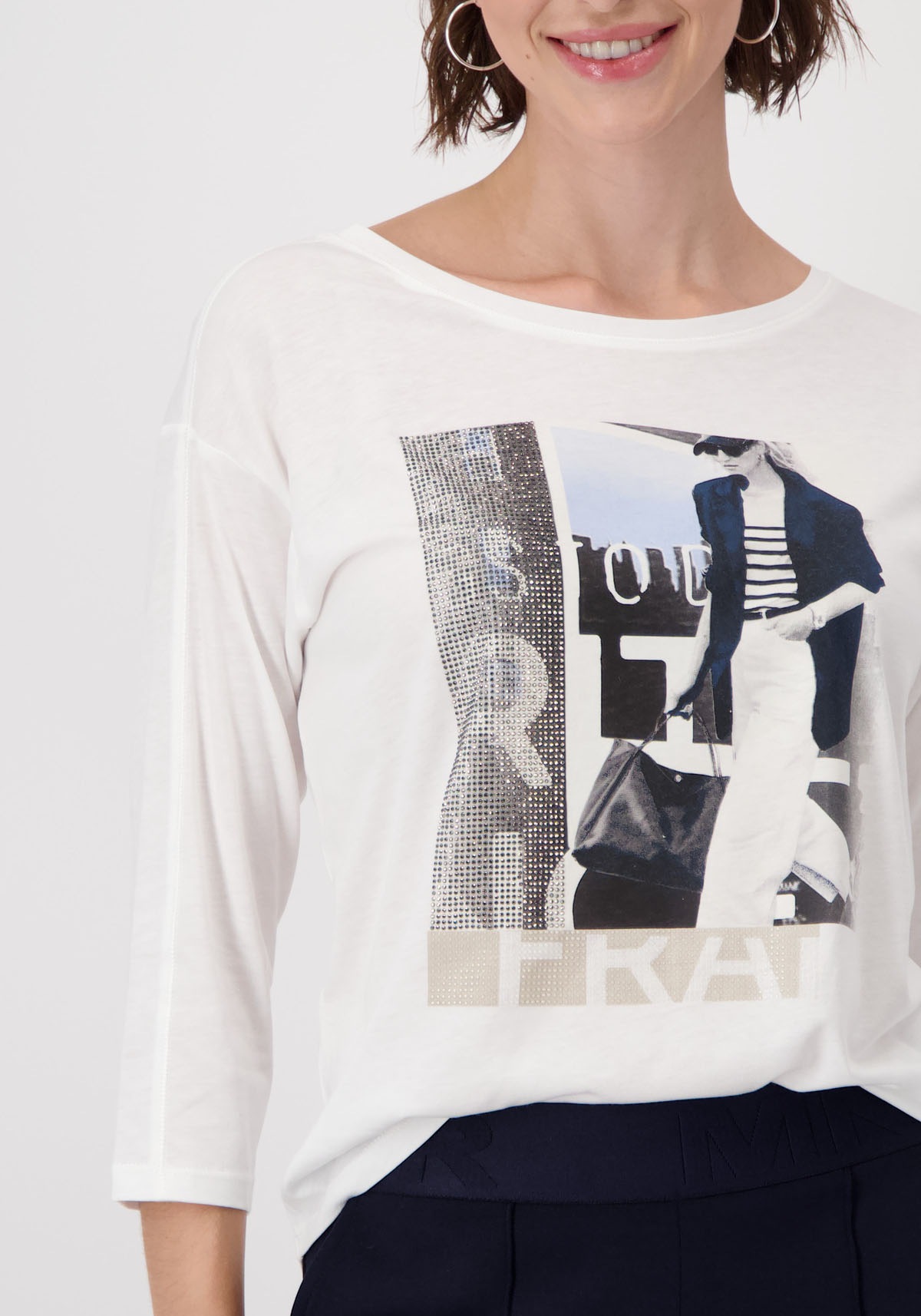 Monari Rundhalsshirt, mit Frontprint