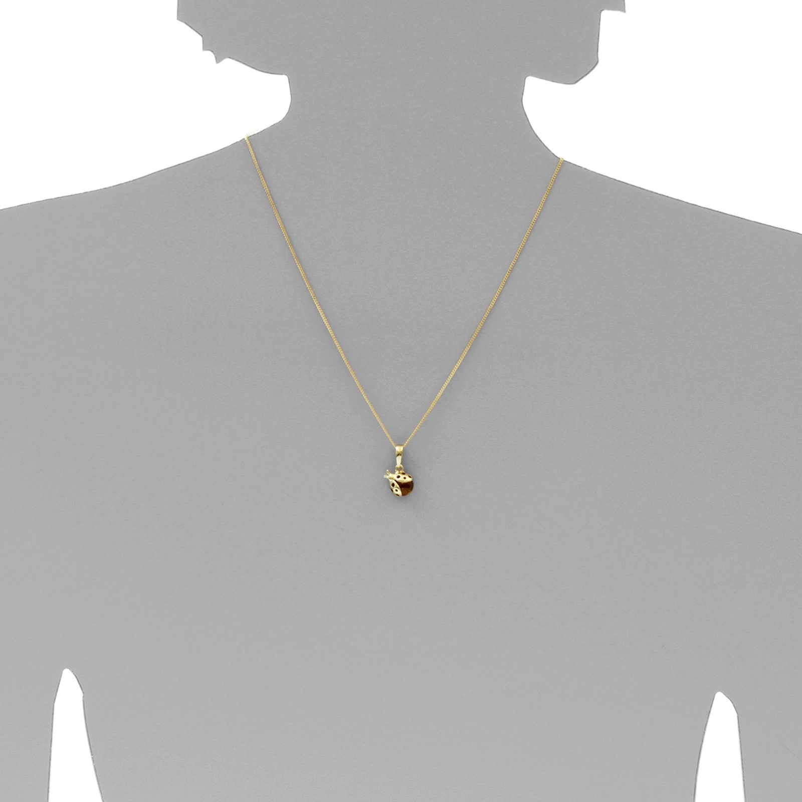 OSTSEE-SCHMUCK Kette und Anhänger Set »- Marienkäfer - Gold 333/000 - Bernstein«