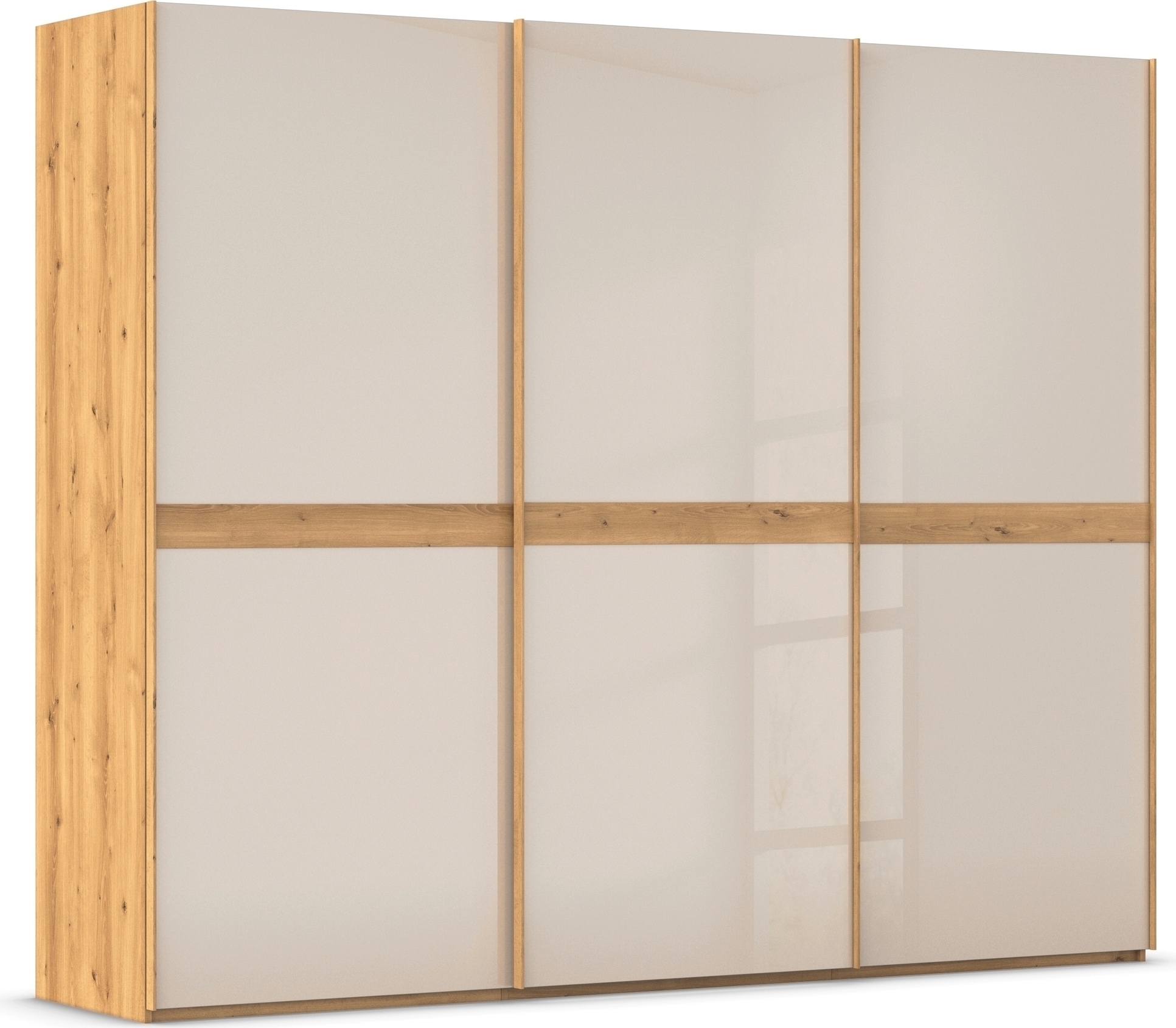 rauch "Kleiderschrank Schrank Garderobe Schlafzimmerschrank SCALE-LINE" edle Optik mit Bauchbinde in Korpusfarbe mit Glasfront MADE IN GERMANY