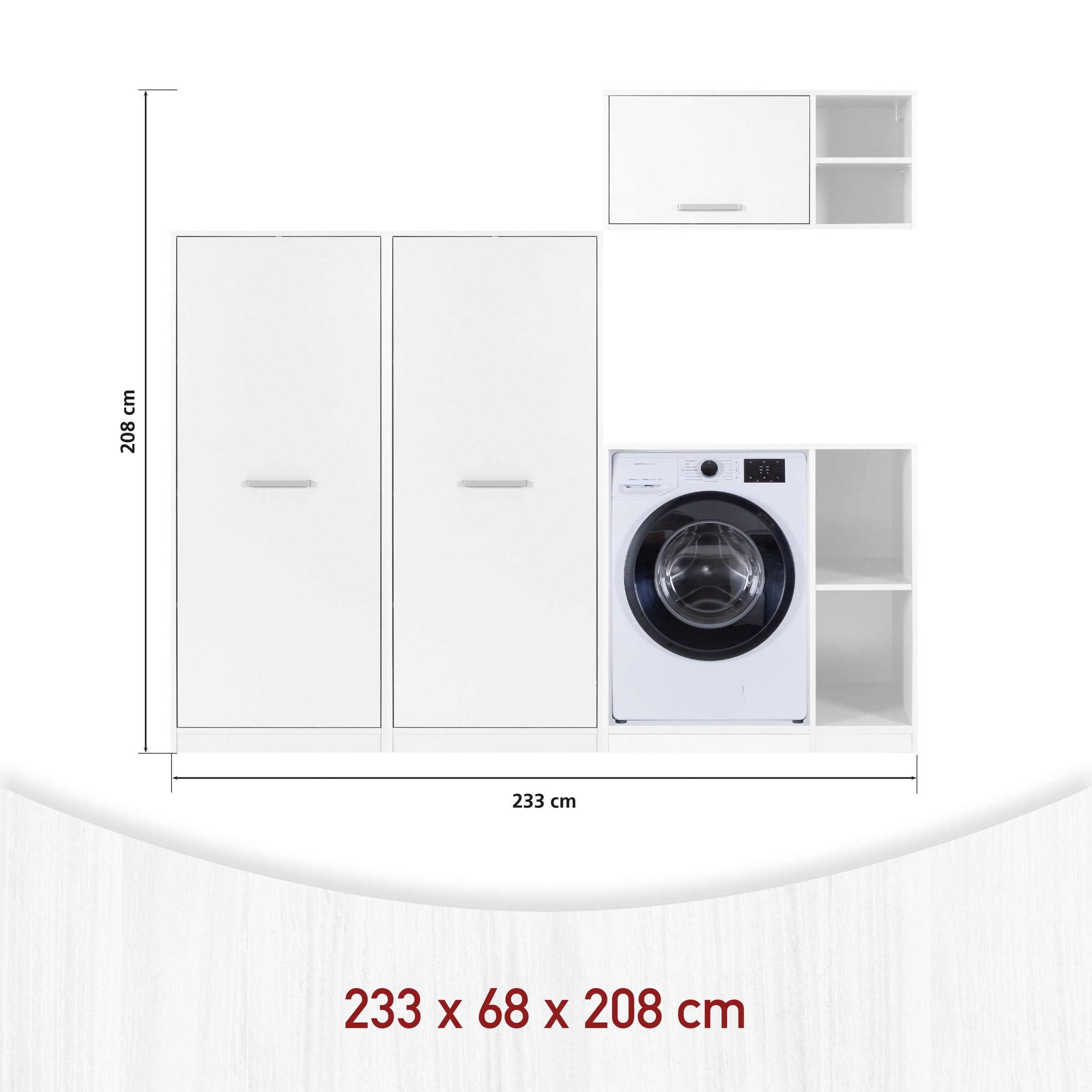 Inter Link Mehrzweckschrank-Set »Norela, Modulares Waschmaschinen-Set mit Hochschrank & Stauraum« 4 Stk. tlg.