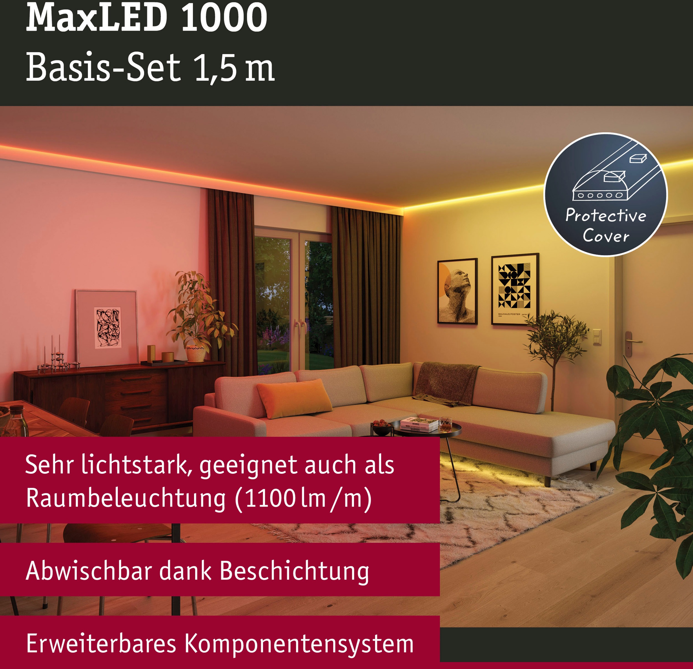 50VA 1 LED-Streifen 3000K 18W RGBW »MaxLED Silber«, 1,5m IP44 Basisset bestellen Paulmann BAUR 230/24V 1000 Cover St.-flammig, |