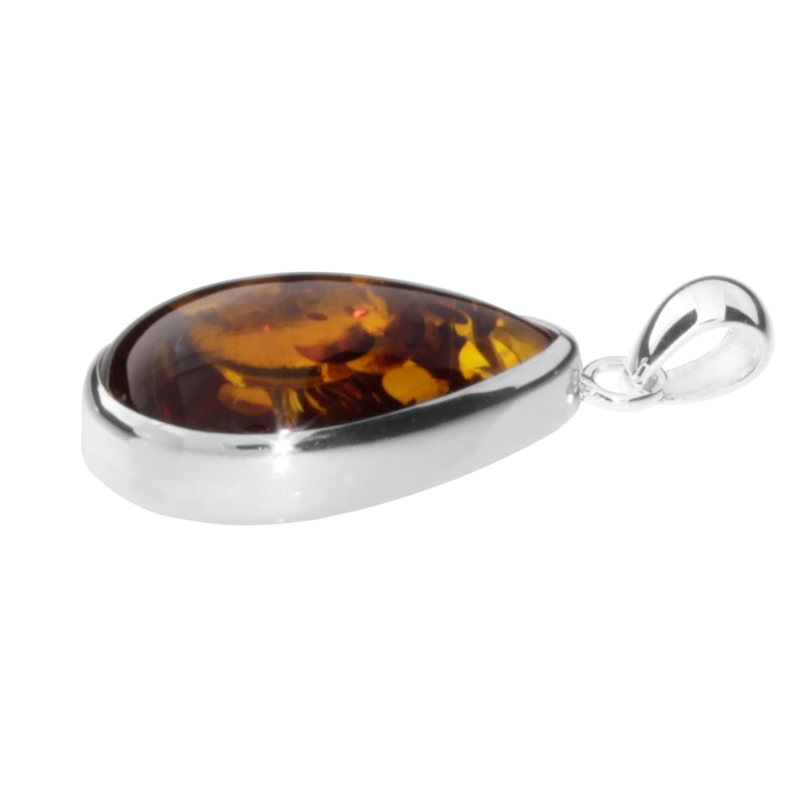 OSTSEE-SCHMUCK Kettenanhänger »- Classic Tropfen 21 x 14 mm - Silber 925/000 - Bernstein«