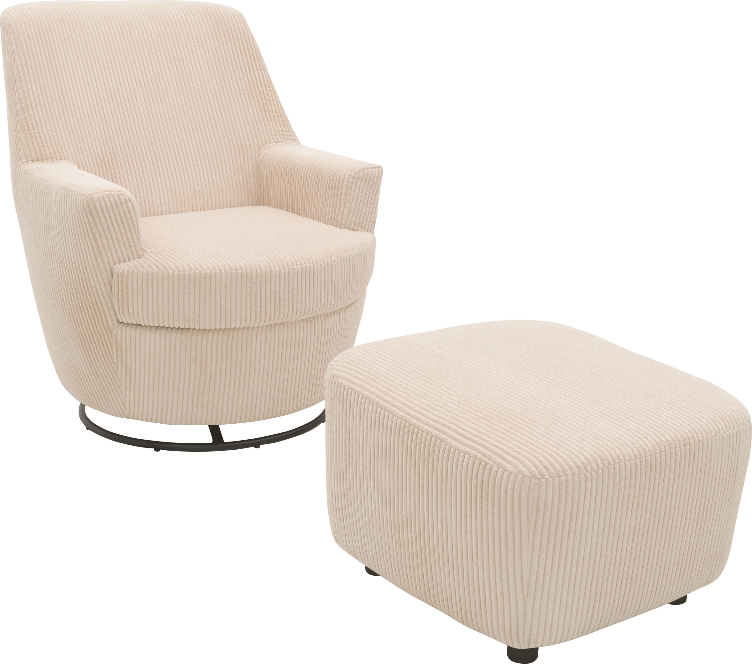 Home affaire Drehsessel "HETTY, Drehsessel mit Wippfunktion und Hocker; Les günstig online kaufen