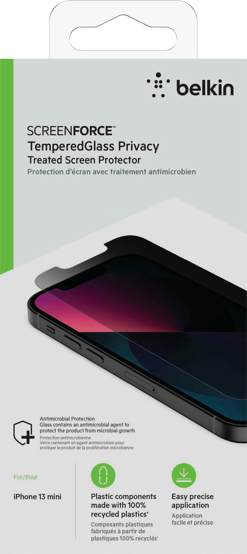 Belkin Displayschutzglas »SCREENFORCE TemperedGlass privacy Schutz - iPhone 13 Mini«