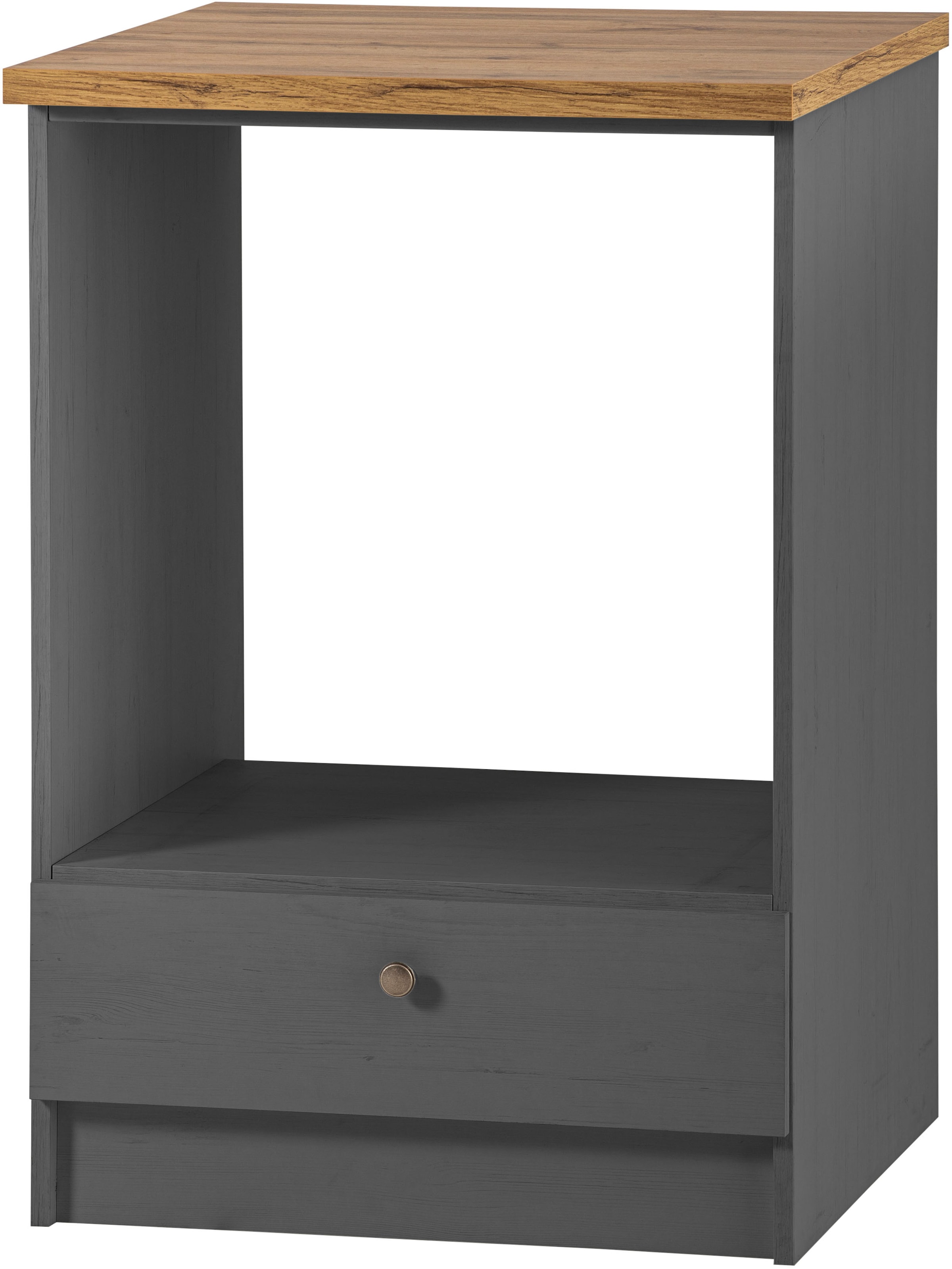 KOCHSTATION Küchenzeile »KS-Westminster, Pantryküche im Landhaus Stil, hochwertige Metallgriffe«, (Set), Breite 268 cm, Sideboard, Wandpaneel, Hängeschrank und Herdumbau