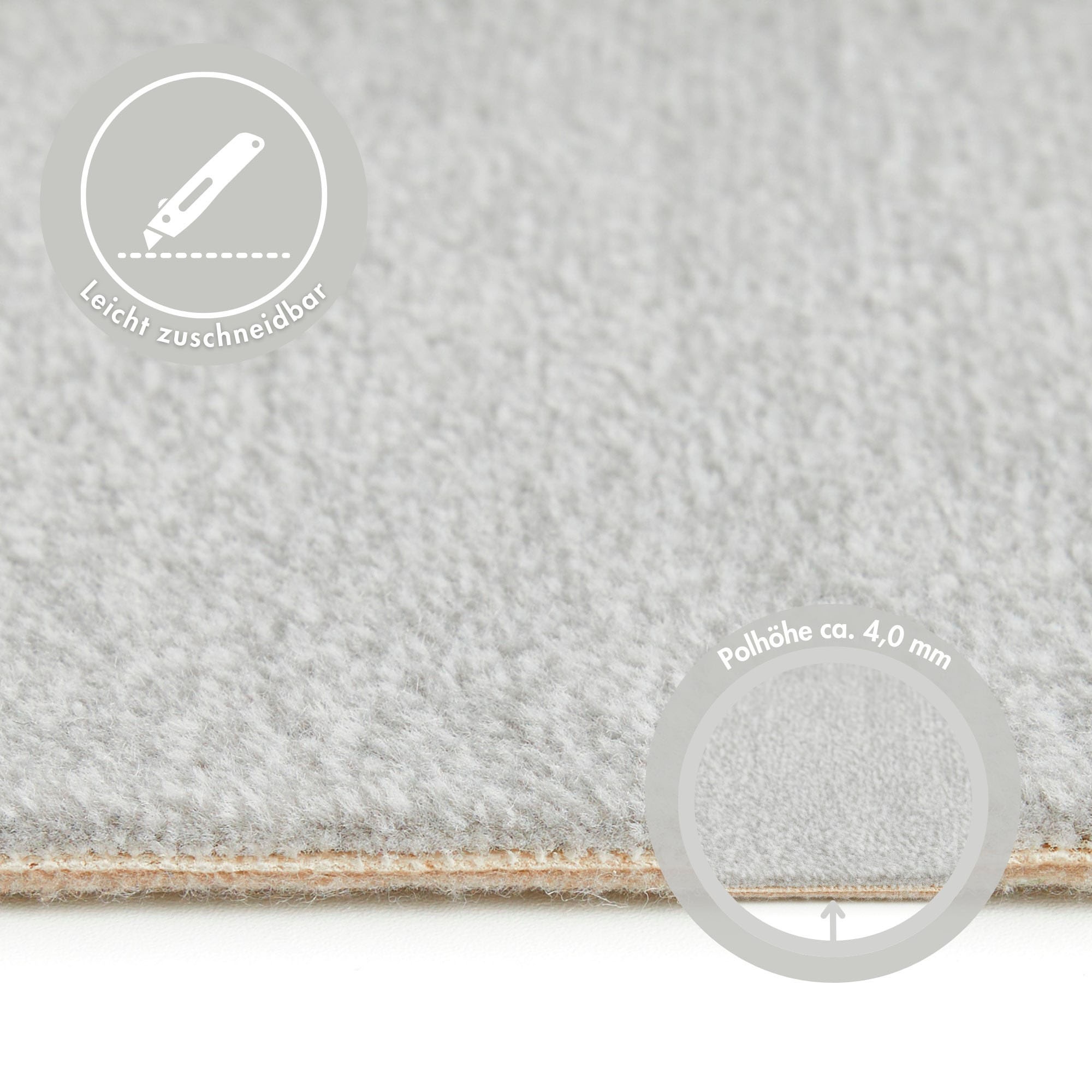 Andiamo Teppichboden »Catania, Velours, Made in Belgium«, rechteckig, 7,5 mm Höhe, meliert, Breite 400 cm oder 500 cm, strapazierfähig & pflegeleicht