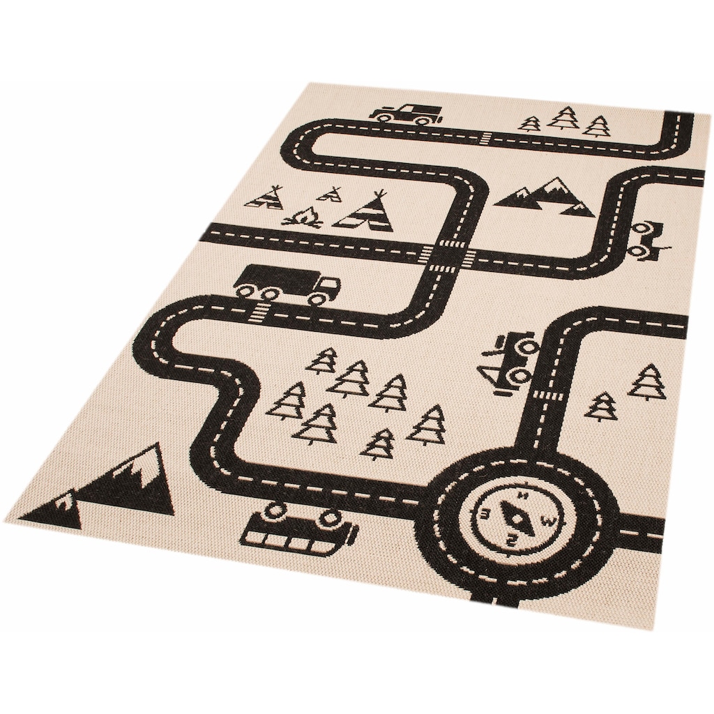 HANSE Home Kinderteppich »Road Map Charly«, rechteckig, Kinderteppich, Spielteppich, Kinderzimmer, 3D Effekt, Tiermotiv