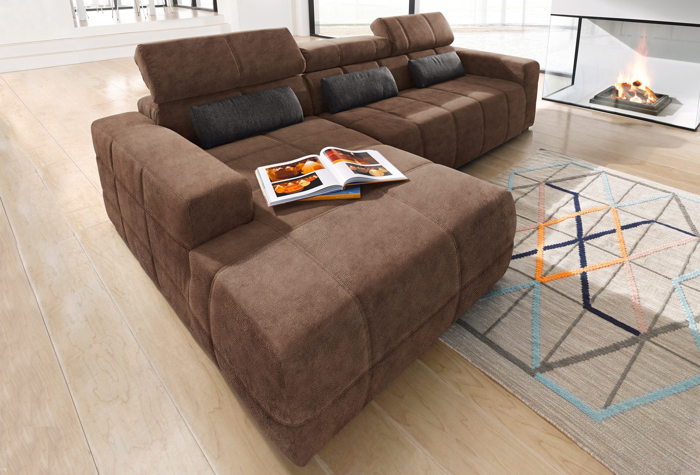 DOMO collection Ecksofa "Brandon B/T/H: 289/177/80 cm, whlw. mit Sitztiefen günstig online kaufen