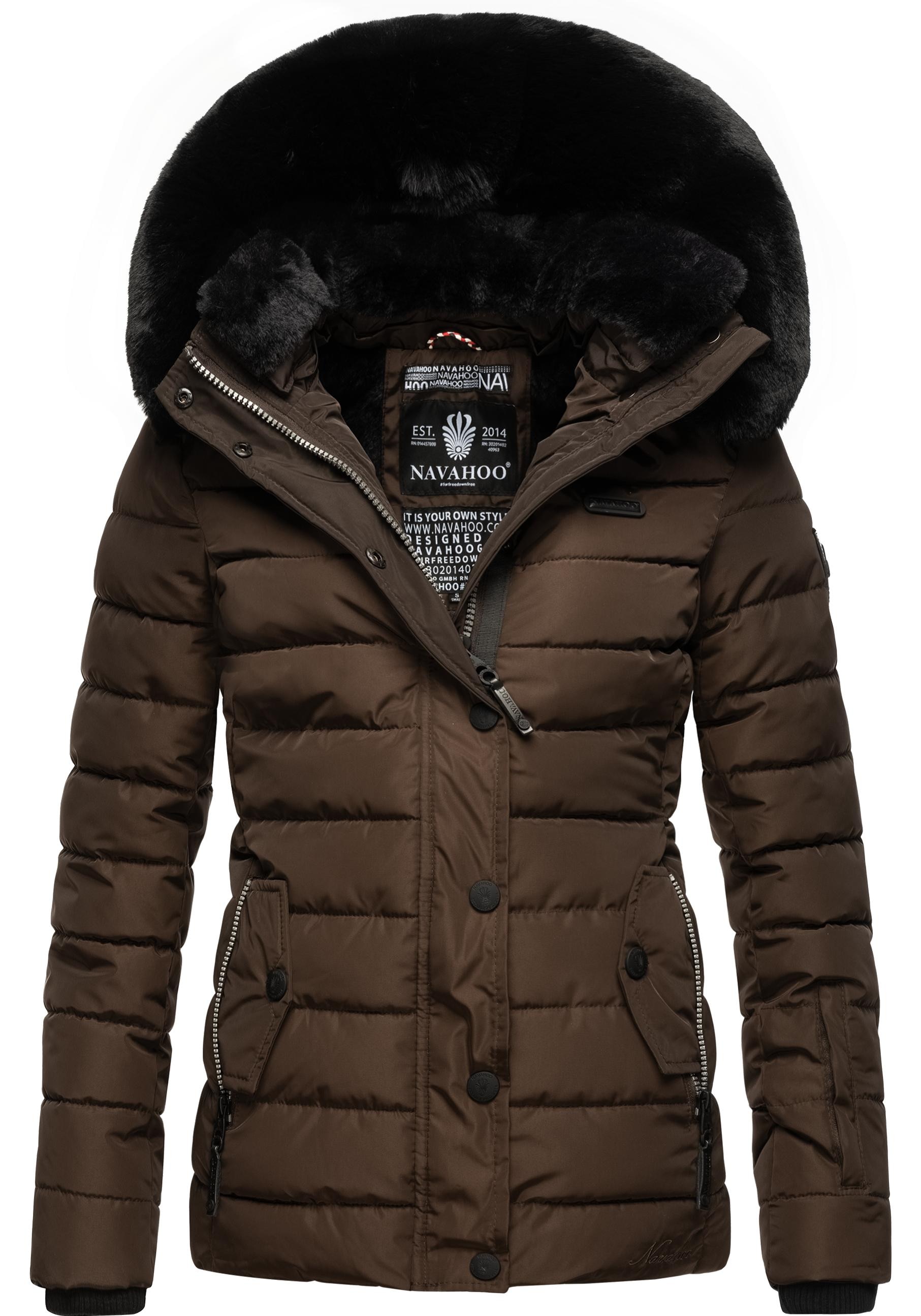 Navahoo Steppjacke "Milianaa" mitKapuze Edle Winterjacke mit weicher Kunstf günstig online kaufen