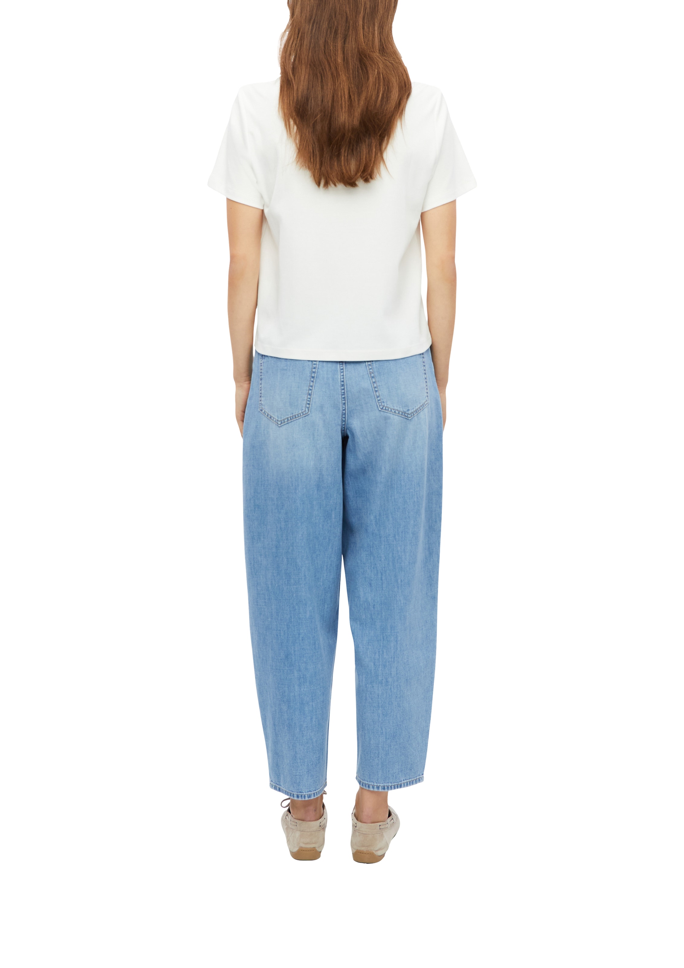 s.Oliver Kurzarmshirt Sommershirt mit kleinem Print/Stickerei