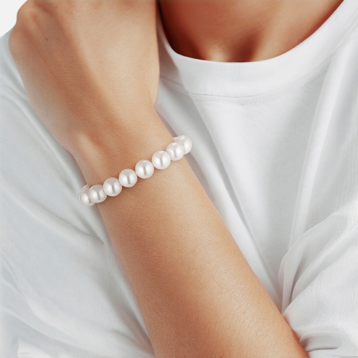 Rafaela Donata Perlenarmband »RD439« Armband Muschelkernperle weiß