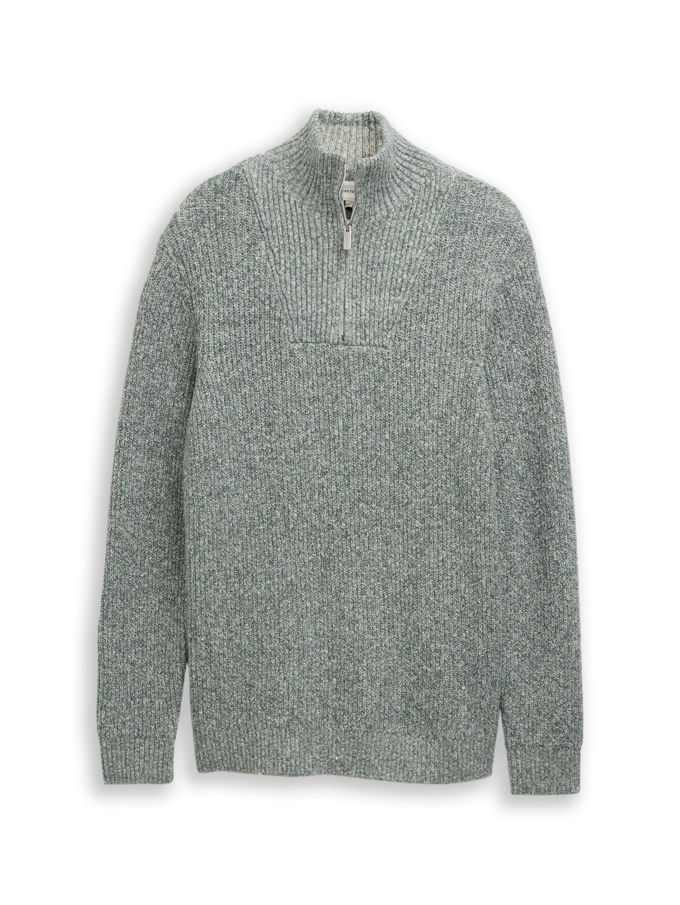 TOM TAILOR Troyer Strickpullover / meliert / mit Stretch