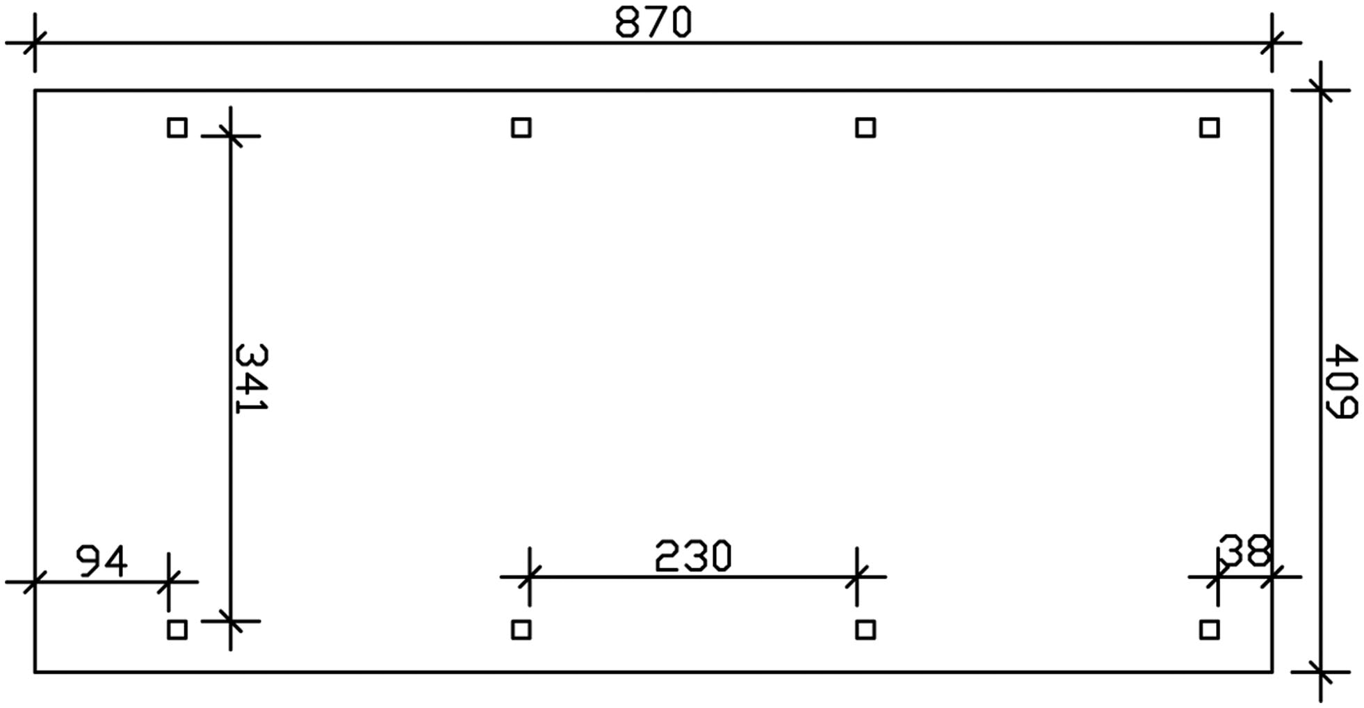 Skanholz Einzelcarport »Wendland«, Leimholz-Fichte, 341 cm, Nussbaum, mit Aluminiumdach, rote Blende