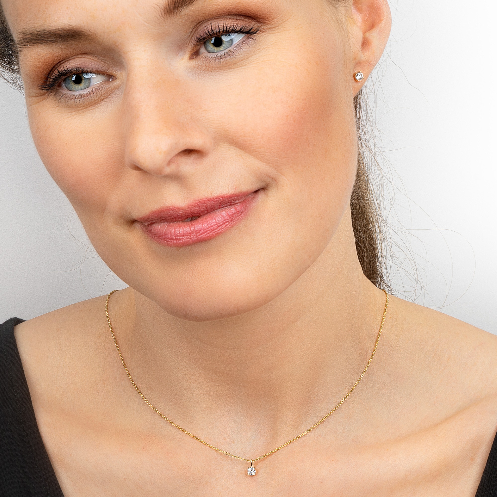 ONE ELEMENT Kette mit Anhänger Gelbgold«, Schmuckset Halskette Diamant Set aus Anhänger verstellbarer Brillant bestellen 750 »0.2 mit | ct BAUR Damen 