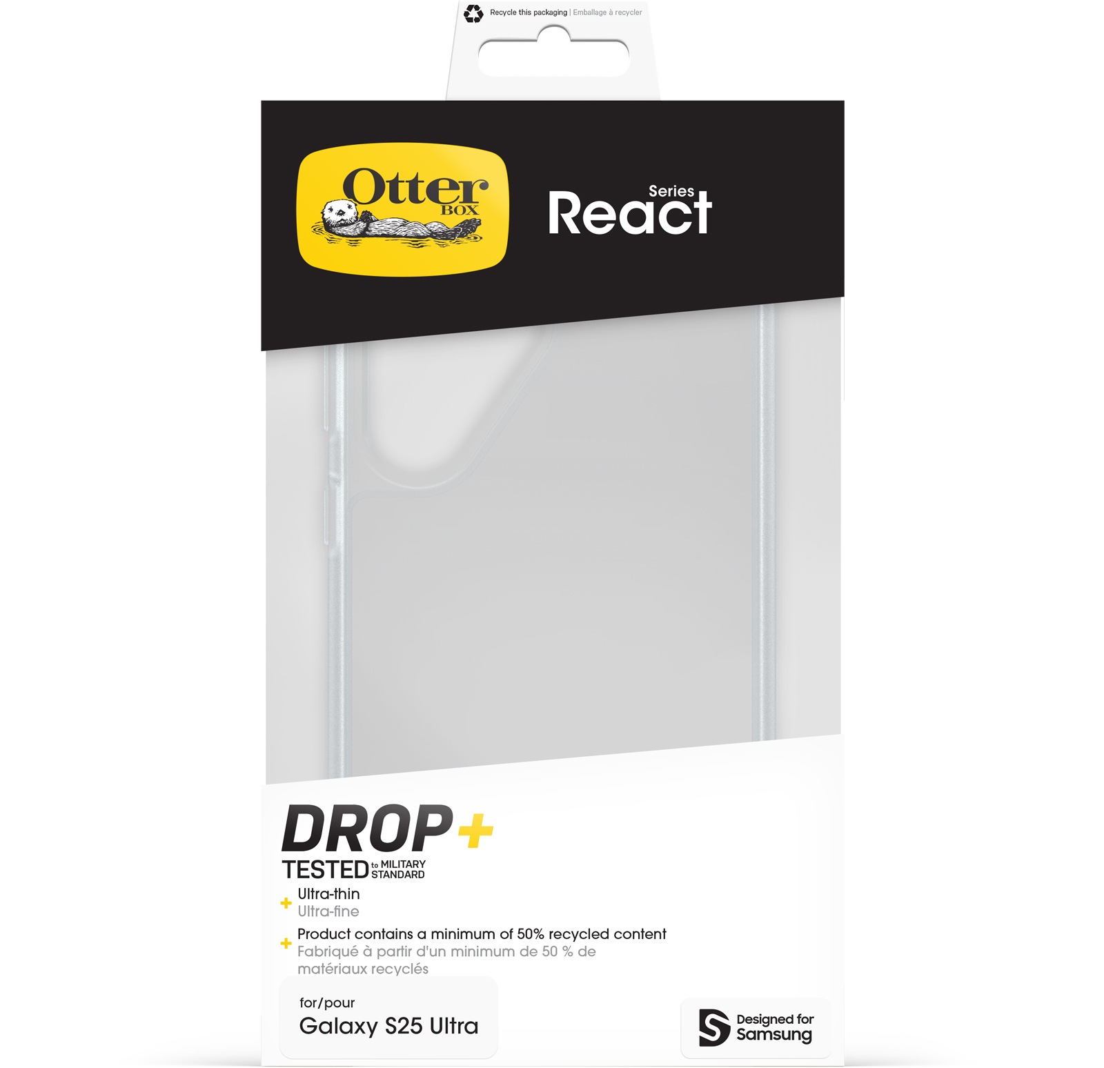 Otterbox Handyhülle »React für Samsung Galaxy S25 Ultra«, Backcover, Schutzhülle, Handyschutzhülle, Case, Schutzcase, stoßfest
