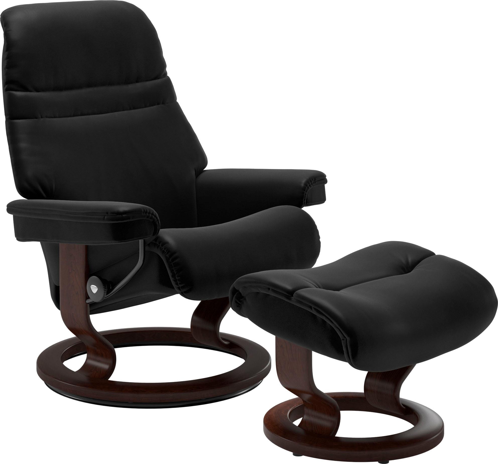 Stressless® Relaxsessel »Sunrise«, (Set, Relaxsessel mit Hocker), mit Classic  Base, Größe L, Gestell Braun kaufen | BAUR