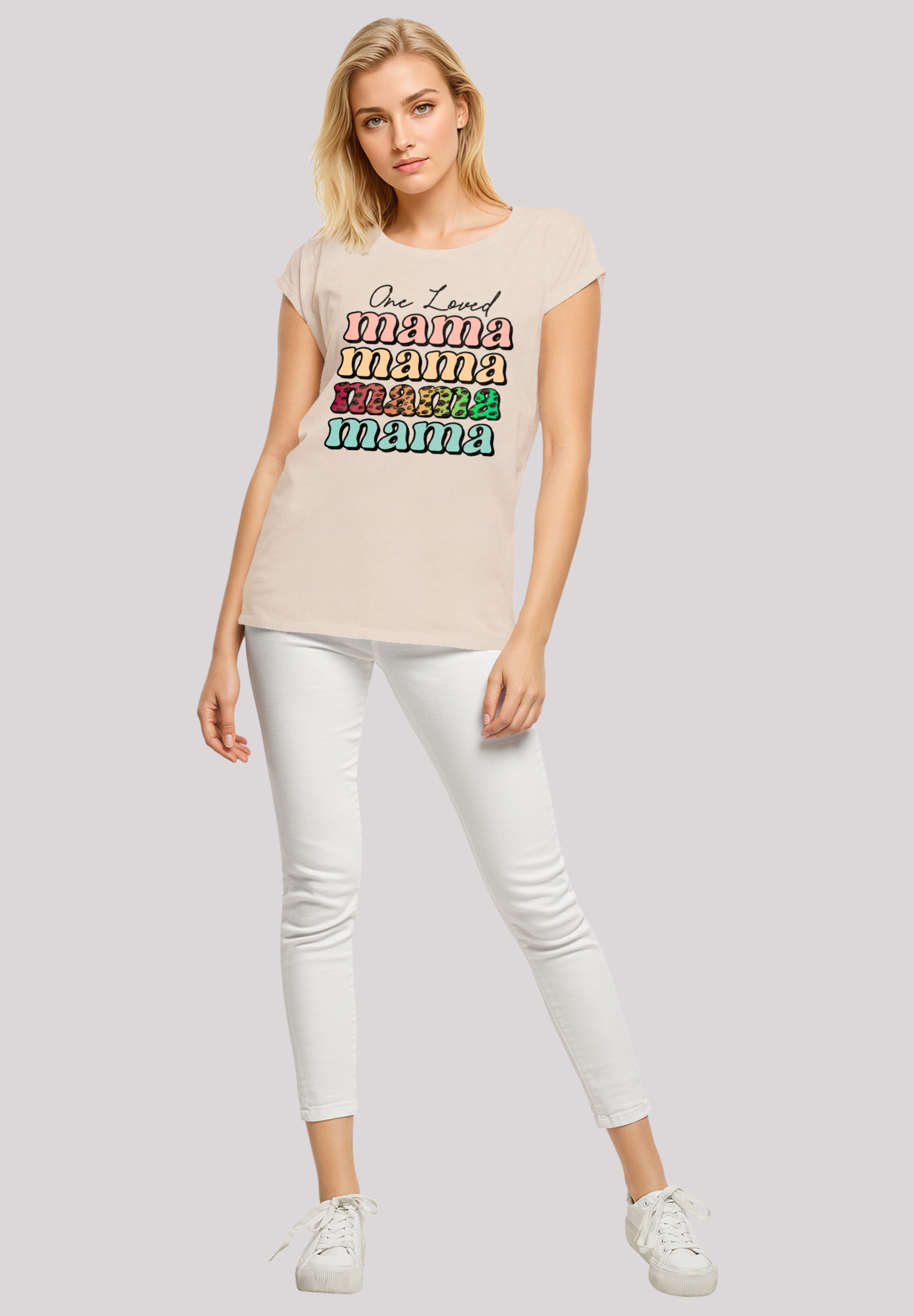 F4NT4STIC T-Shirt »Mothers Day Mama Typography Leopard Print Pastel«, Premium Qualität