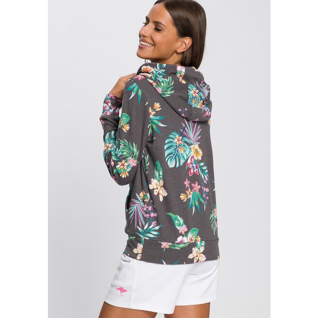 KangaROOS Kapuzensweatshirt, mit coolem Floral-Alloverprint & Logo-Print im  College-Look für kaufen | BAUR