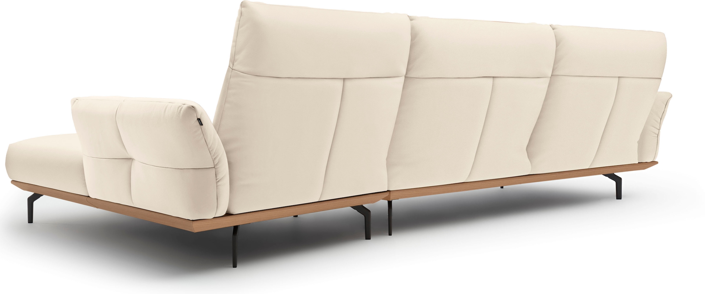 Creation BY ROLF BENZ Ecksofa »CR.460«, Sockel in Eiche, Winkelfüße in Umbragrau, Breite 338 cm