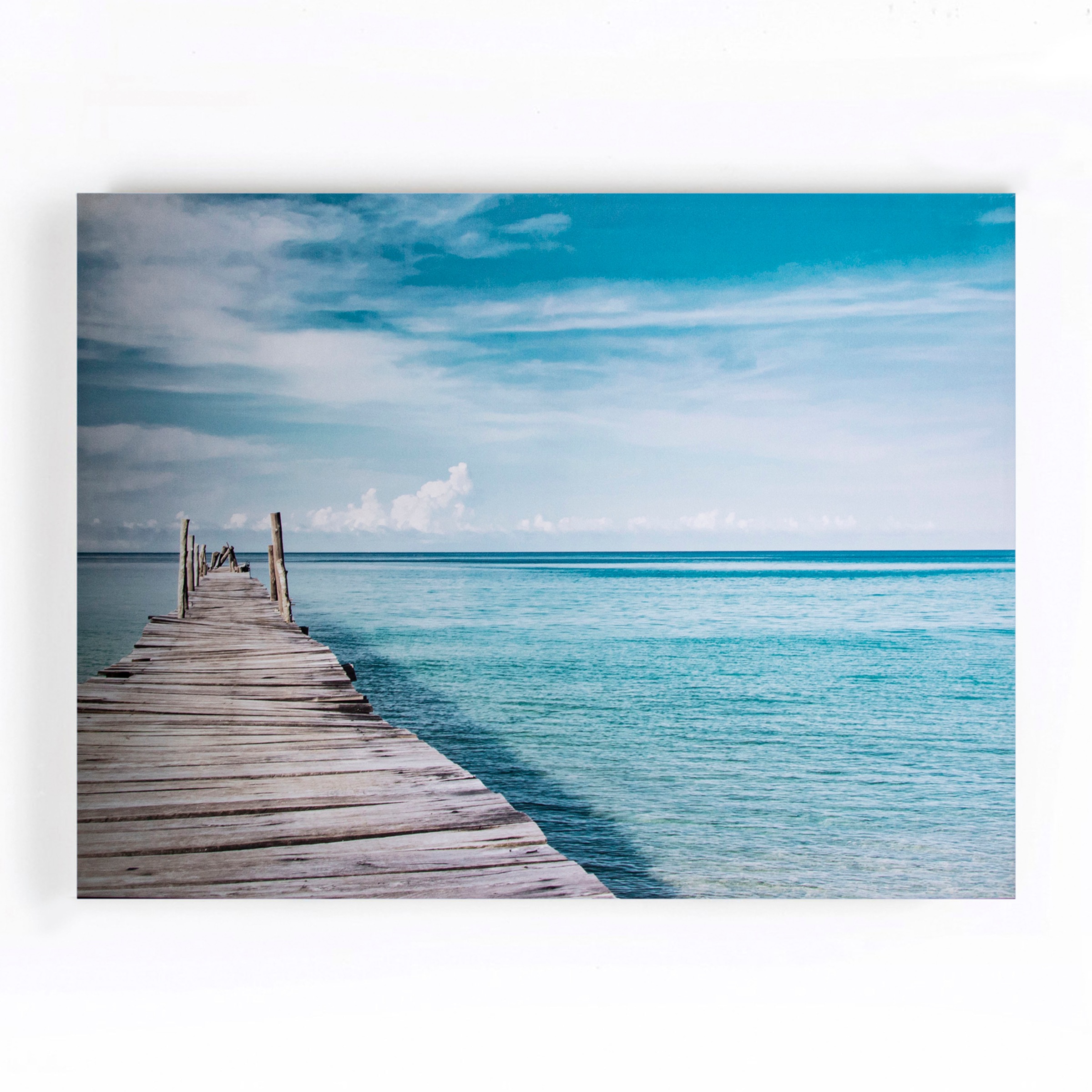 Art for the home Leinwandbild "Steg ins Blaue", Natur