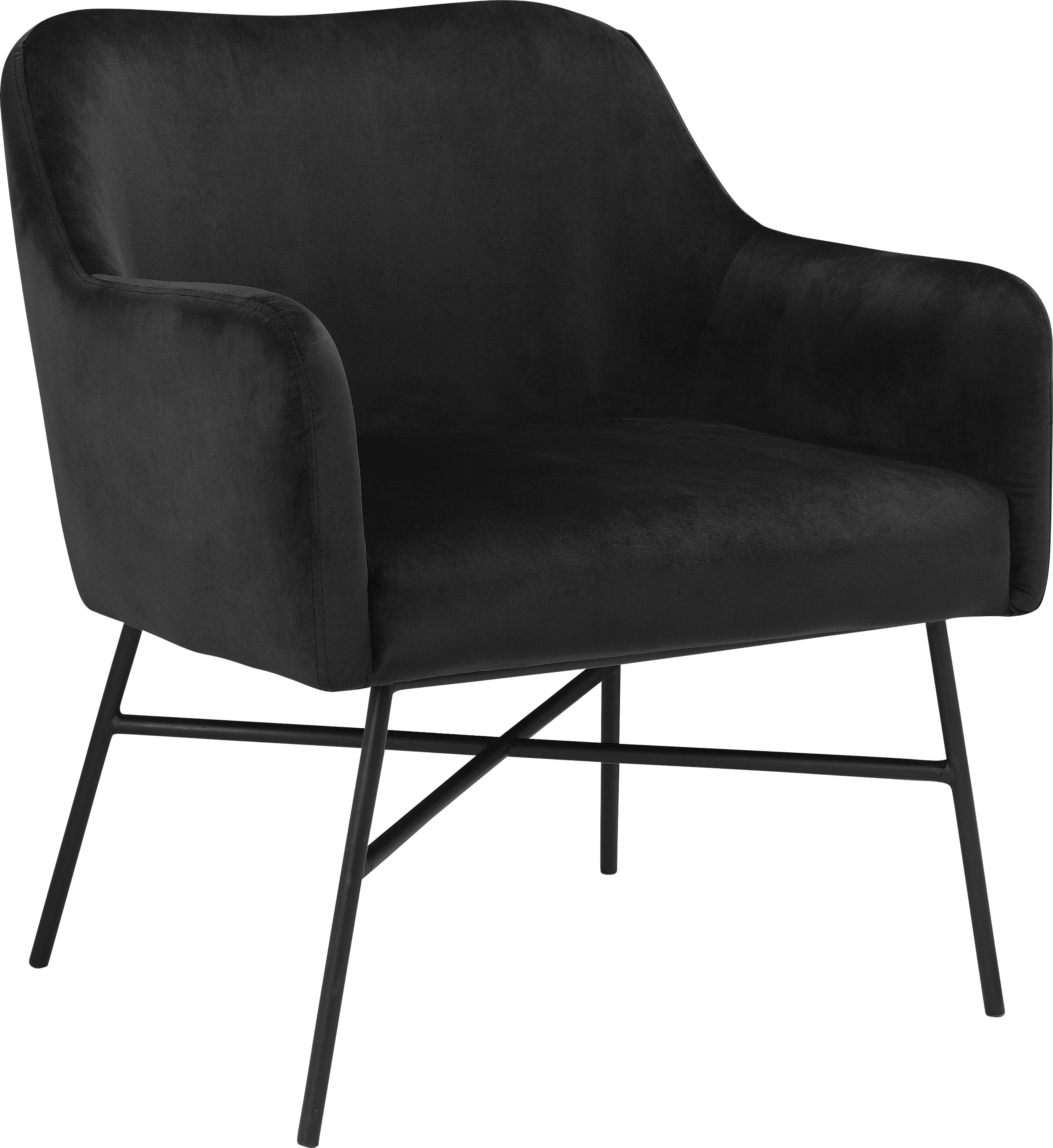 INOSIGN Loungesessel Frija, (1 St.), mit schwarzem Metallgestell, in verschiedenen Stoff- und Farbvarianten erhältlich, Sitzhöhe 43 cm