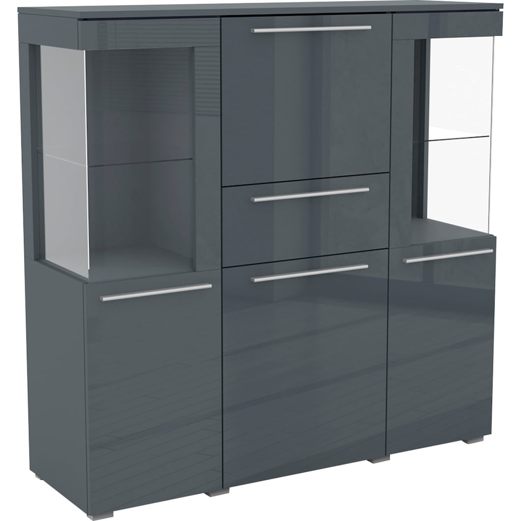 INOSIGN Highboard, Hochschrank viel Stauraum, Einlegeböden verstellbar,ohne Beleuchtung