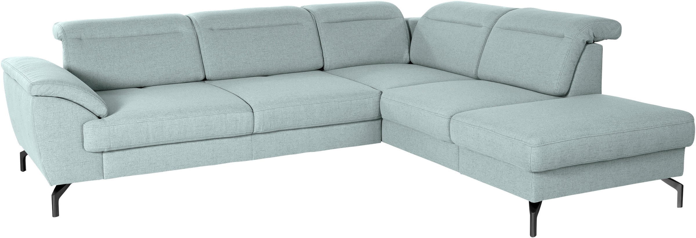 sit&more Ecksofa »Percy L-Form« 15 cm Fußhöhe, Sitztiefenverstellung, wahlweise in 2 Fußfarben