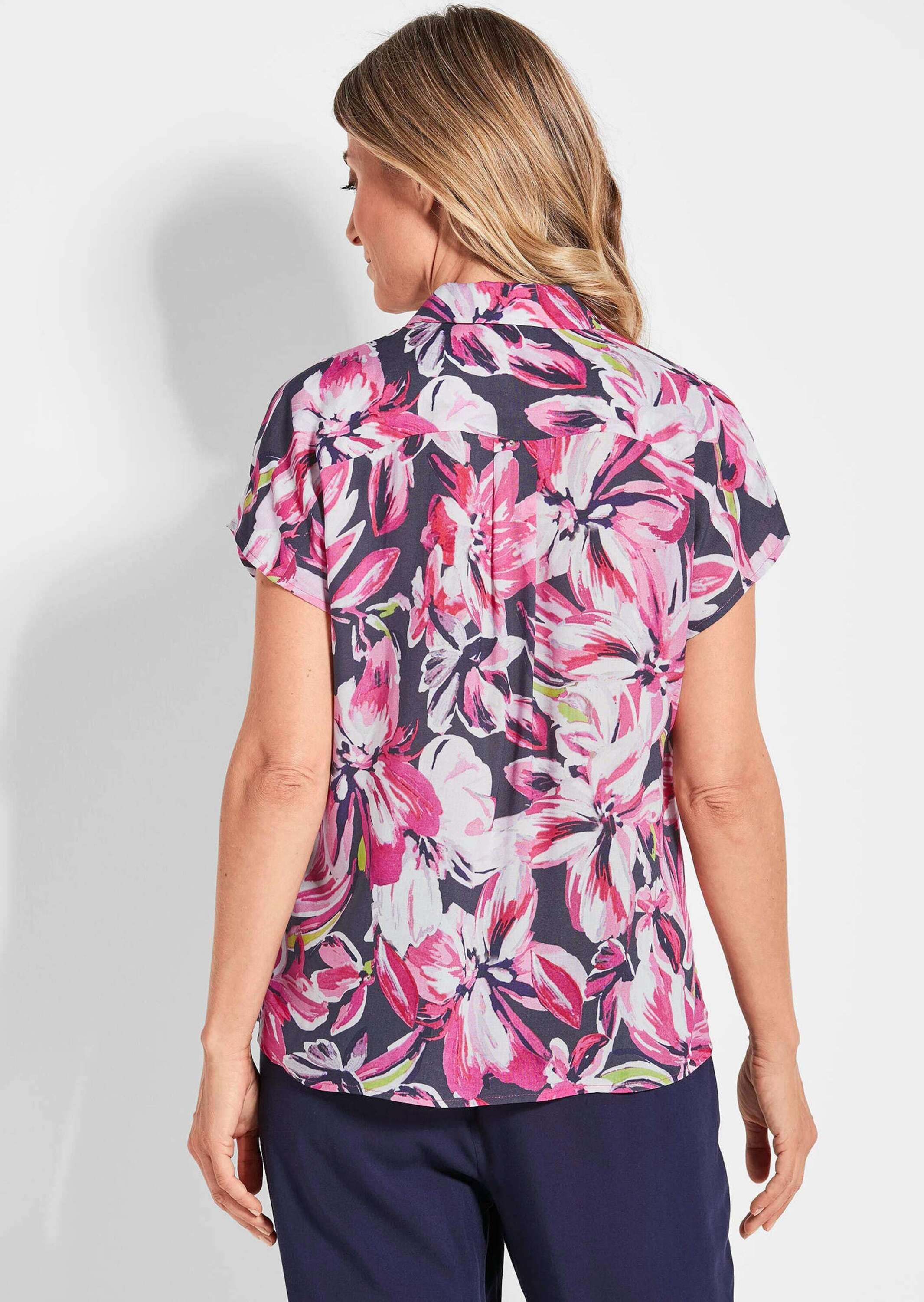 GOLDNER Hemdbluse »Kurzgröße Sommerliche Bluse mit Blumenmuster«