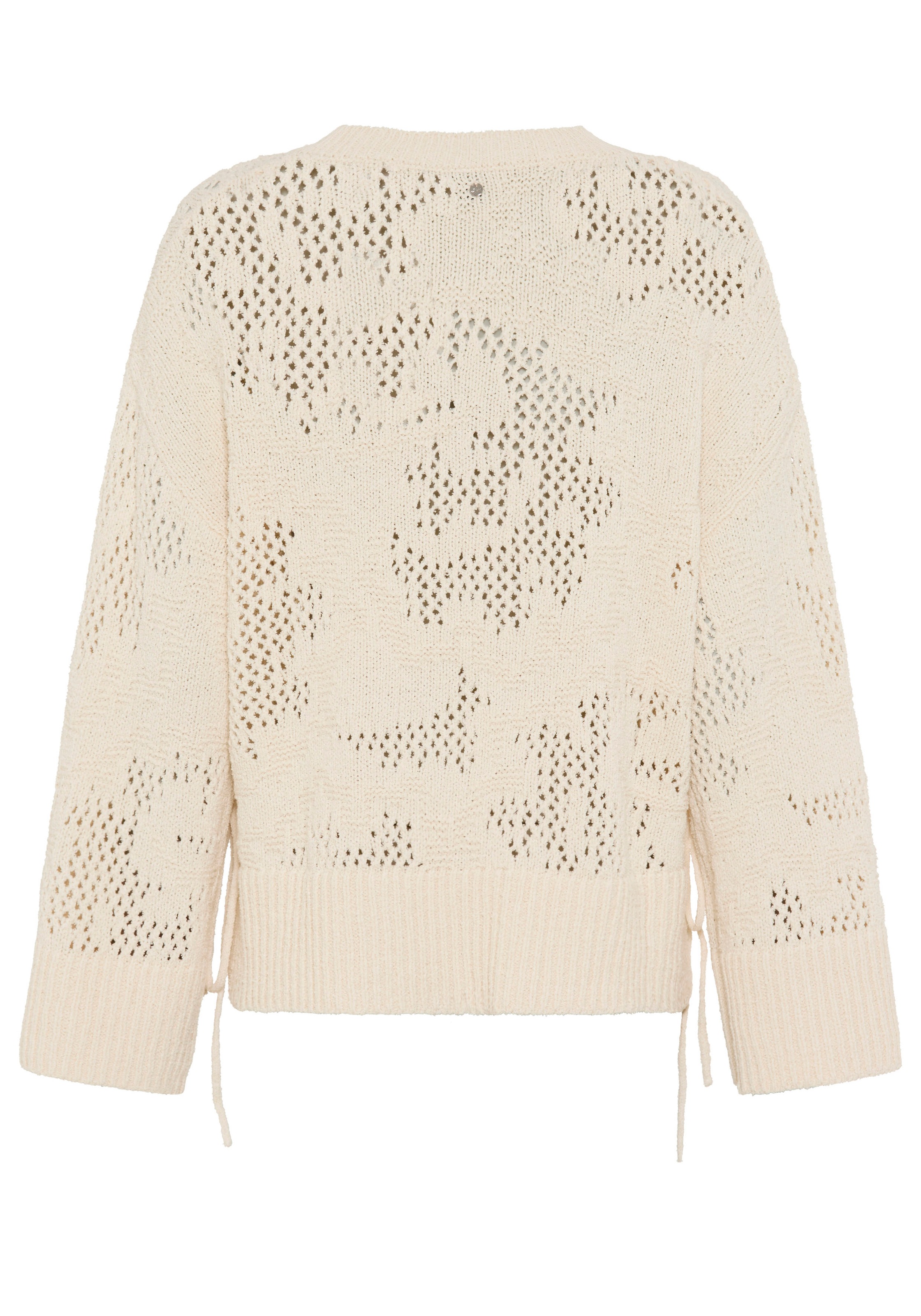 Thumbnail - BOSS ORANGE Strickpullover "Foira Premium Damenmode" mit seitlichen Bindedetails, Lochstrickmuster