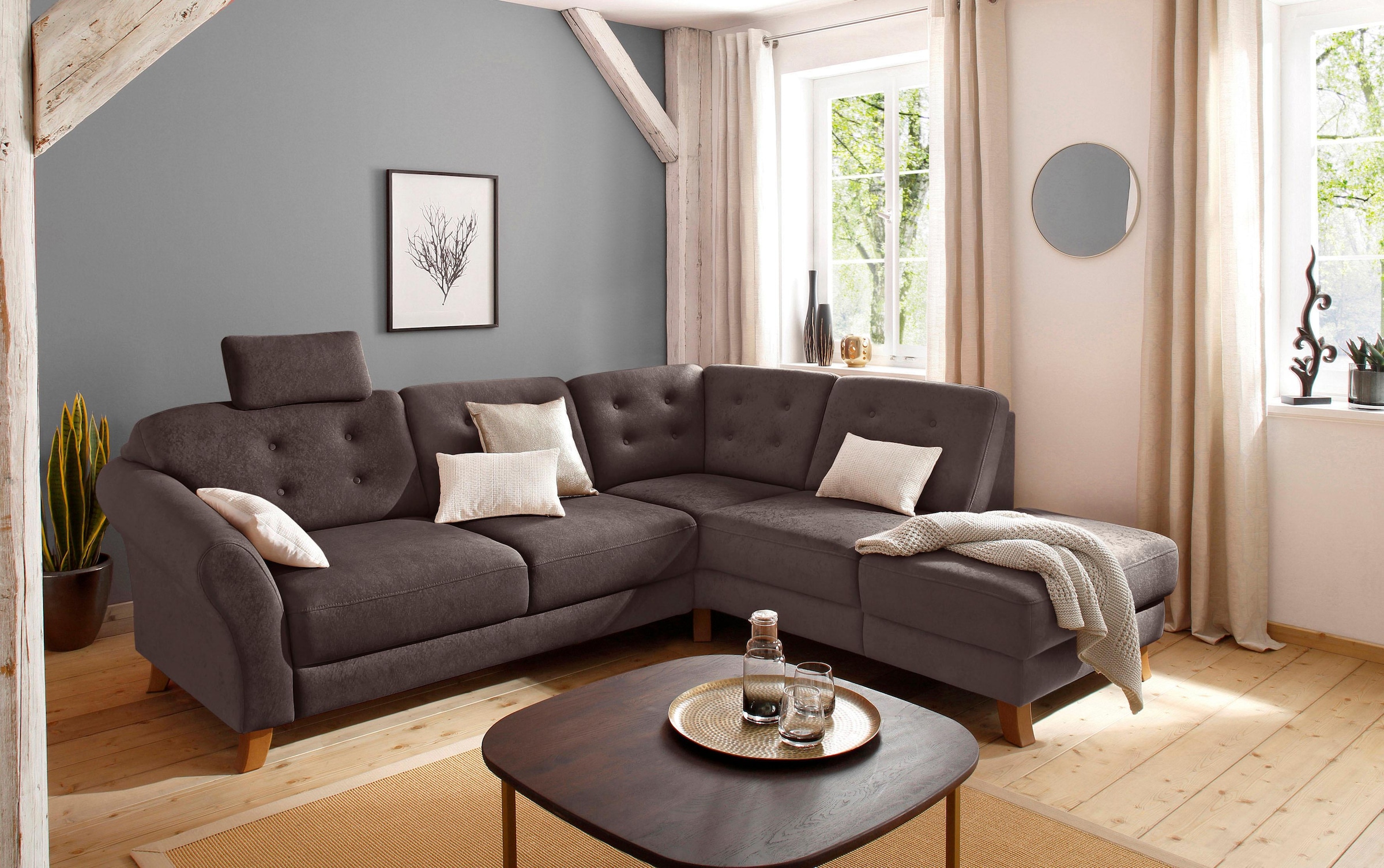 Home affaire Ecksofa »Trondheim L-Form«, mit Federkern