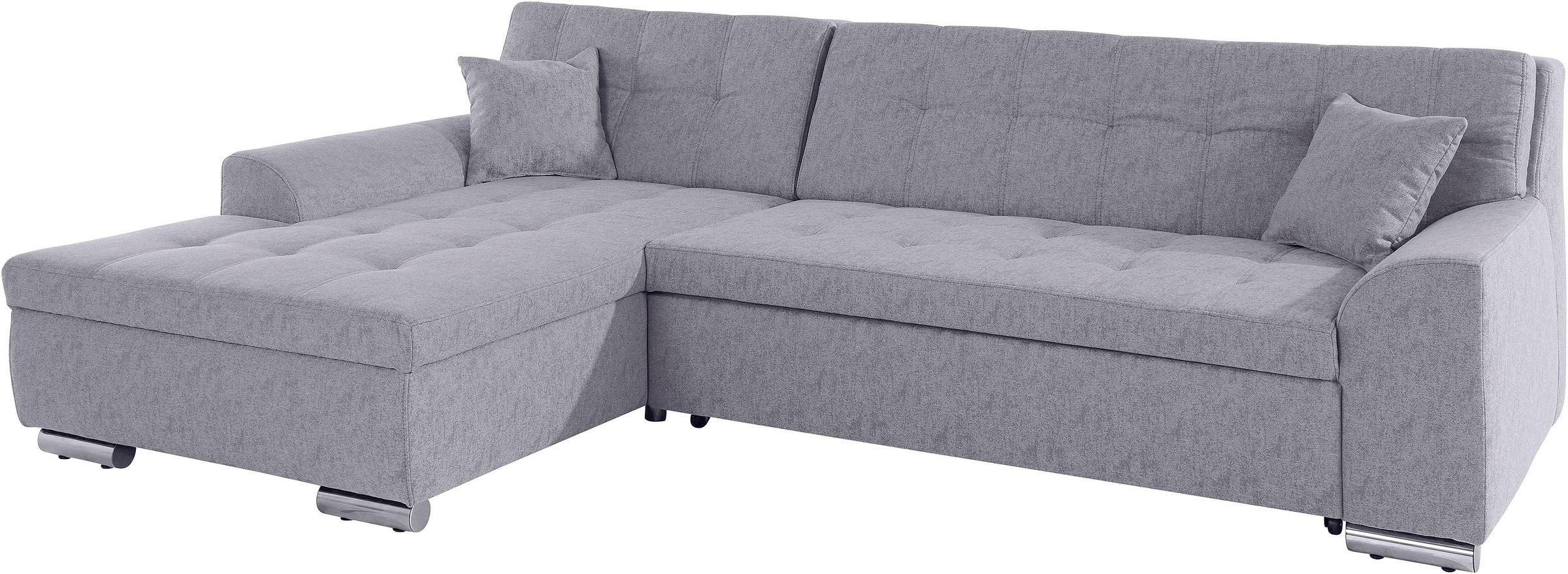 DOMO collection Ecksofa »Aversa, moderne Steppung im Sitz und Rücken, geschwungene Armlehnen,«, L-Form, wahlweise mit Bettfunktion