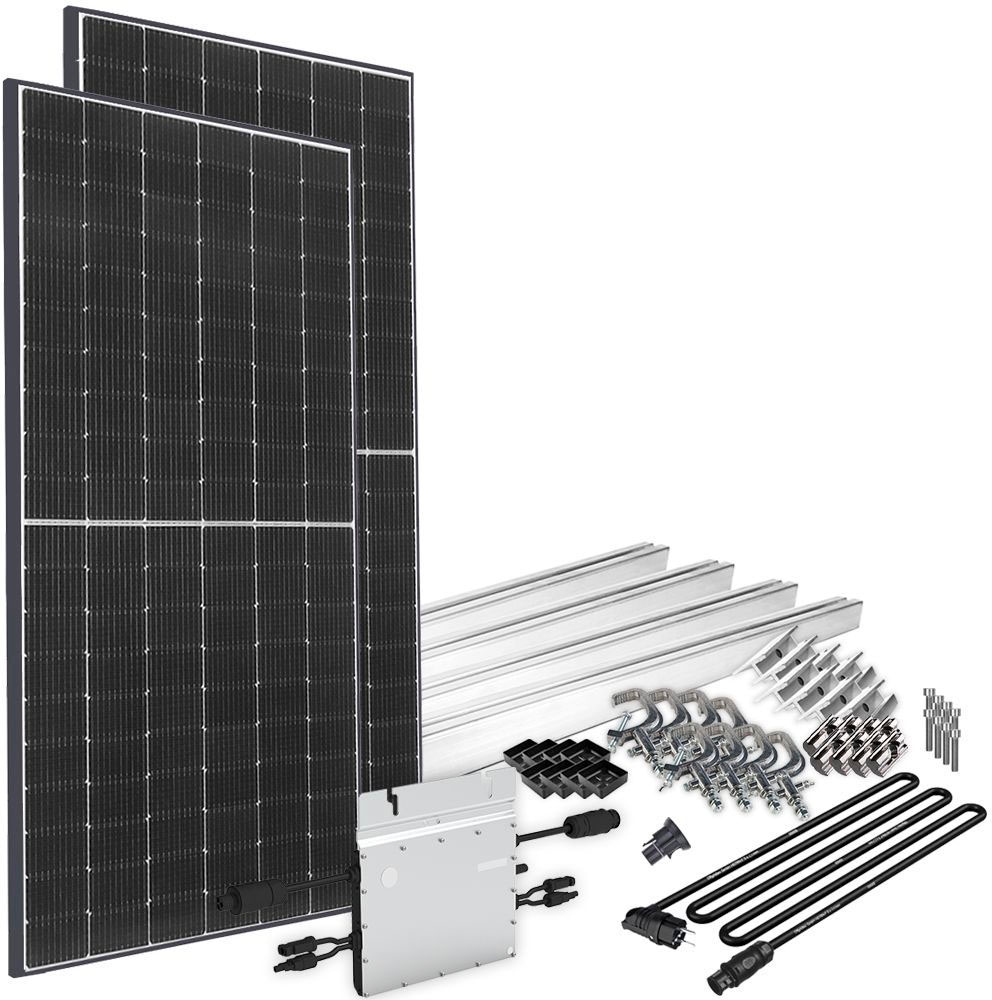 offgridtec Solaranlage »Solar-Direct 830W HM-800«, Schukosteckdose, 10 m Anschlusskabel, Montageset für Balkongeländer