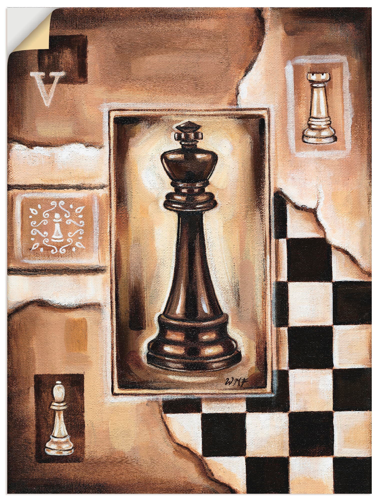 Artland Wandbild "Schach König", Schach, (1 St.), als Poster, Wandaufkleber in verschied. Größen