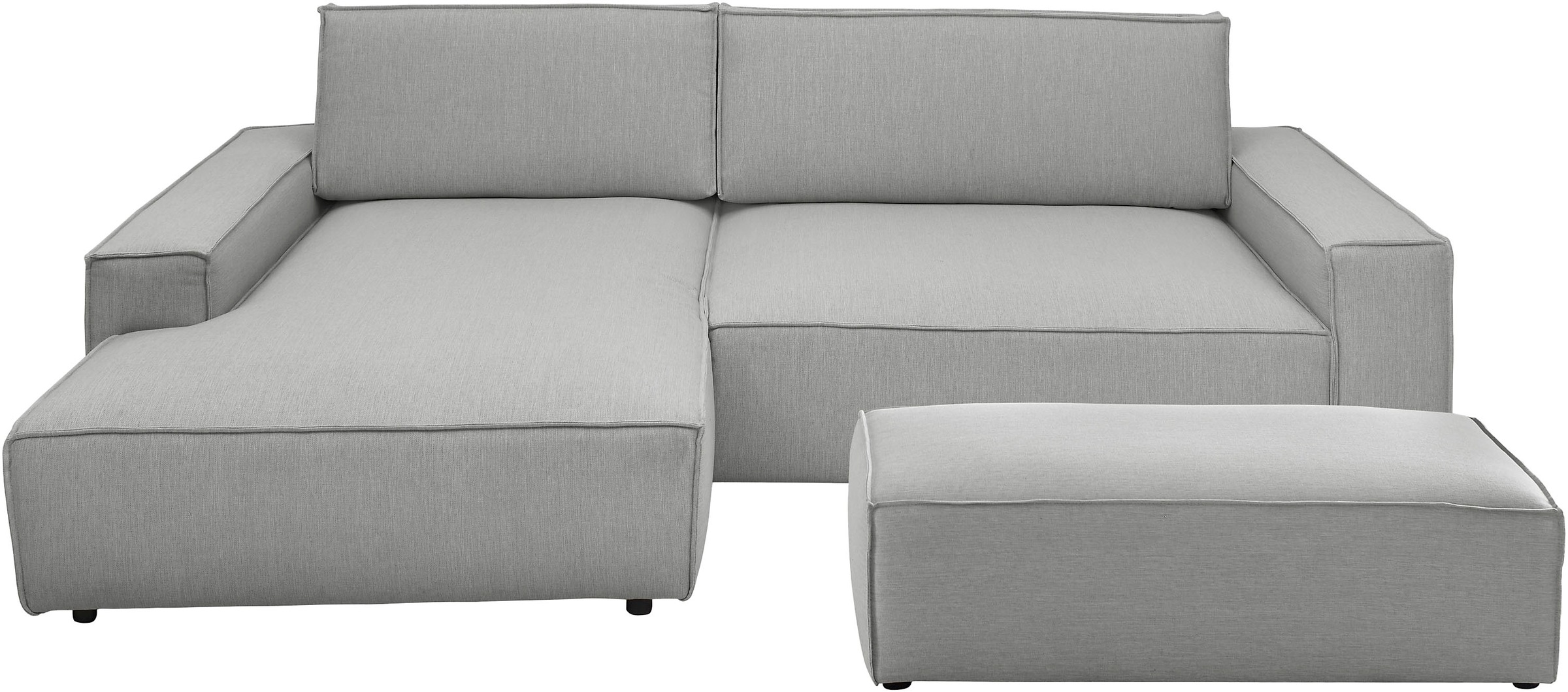 Home affaire Polsterecke »NEU: SHERWOOD XXL tief, L-Form mit Schlaffunktion, Big-Sofa mit Hocker«, (Set, 2 St.), stellbar zum Schlafsofa (Krokodilverbinder), Cord, Leinenoptik