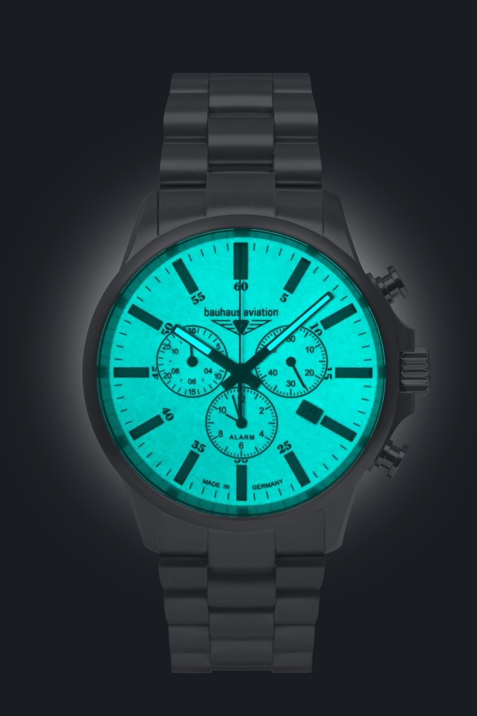bauhaus Chronograph »Bauhaus Aviation«, Armbanduhr, Quarzuhr, Herrenuhr, Titan, Saphirglas, Made in Germany