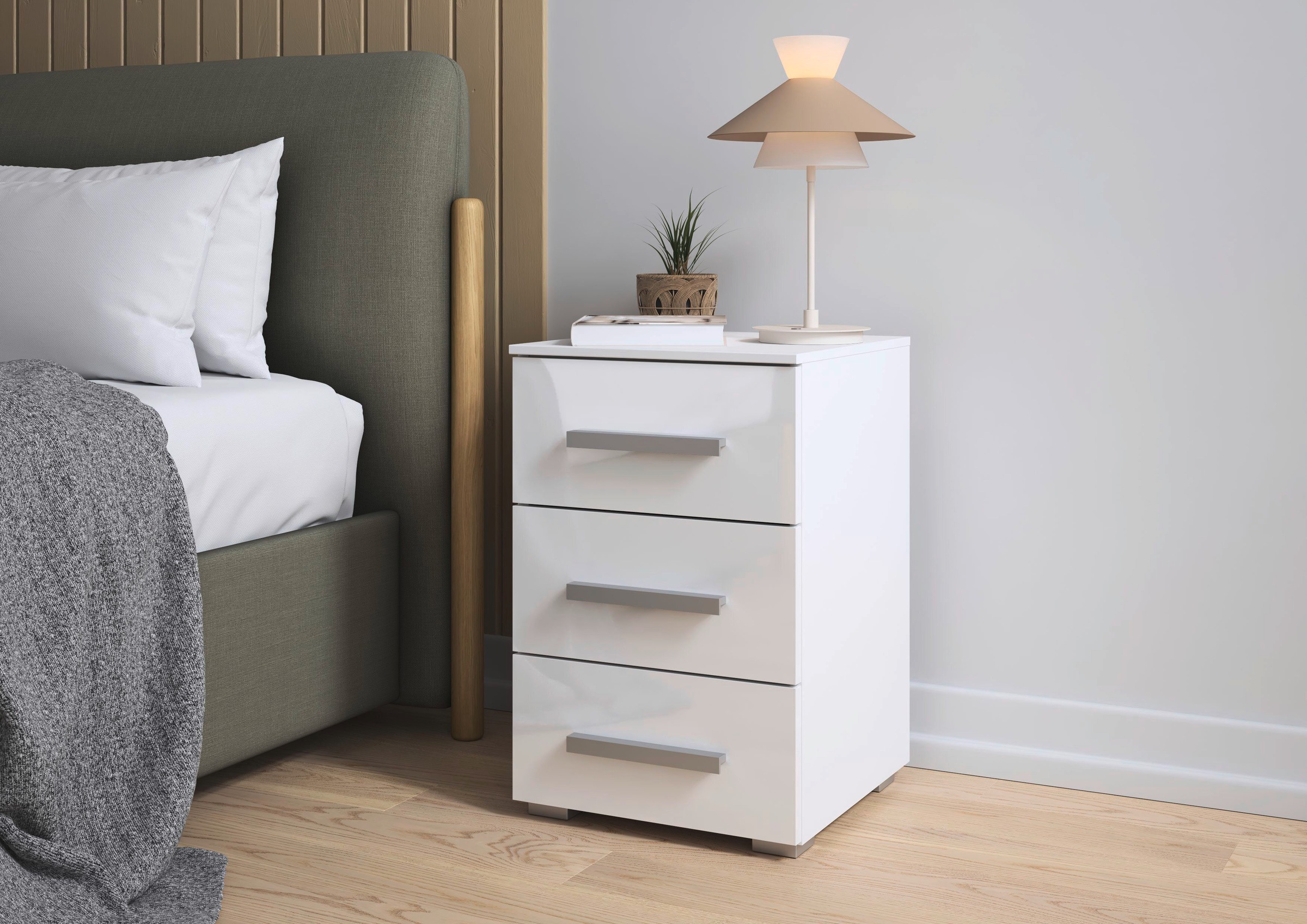 rauch "Nachttisch Nachtkonsole Nachtschrank KOLUNA mit Hochglanzfront" Brei günstig online kaufen