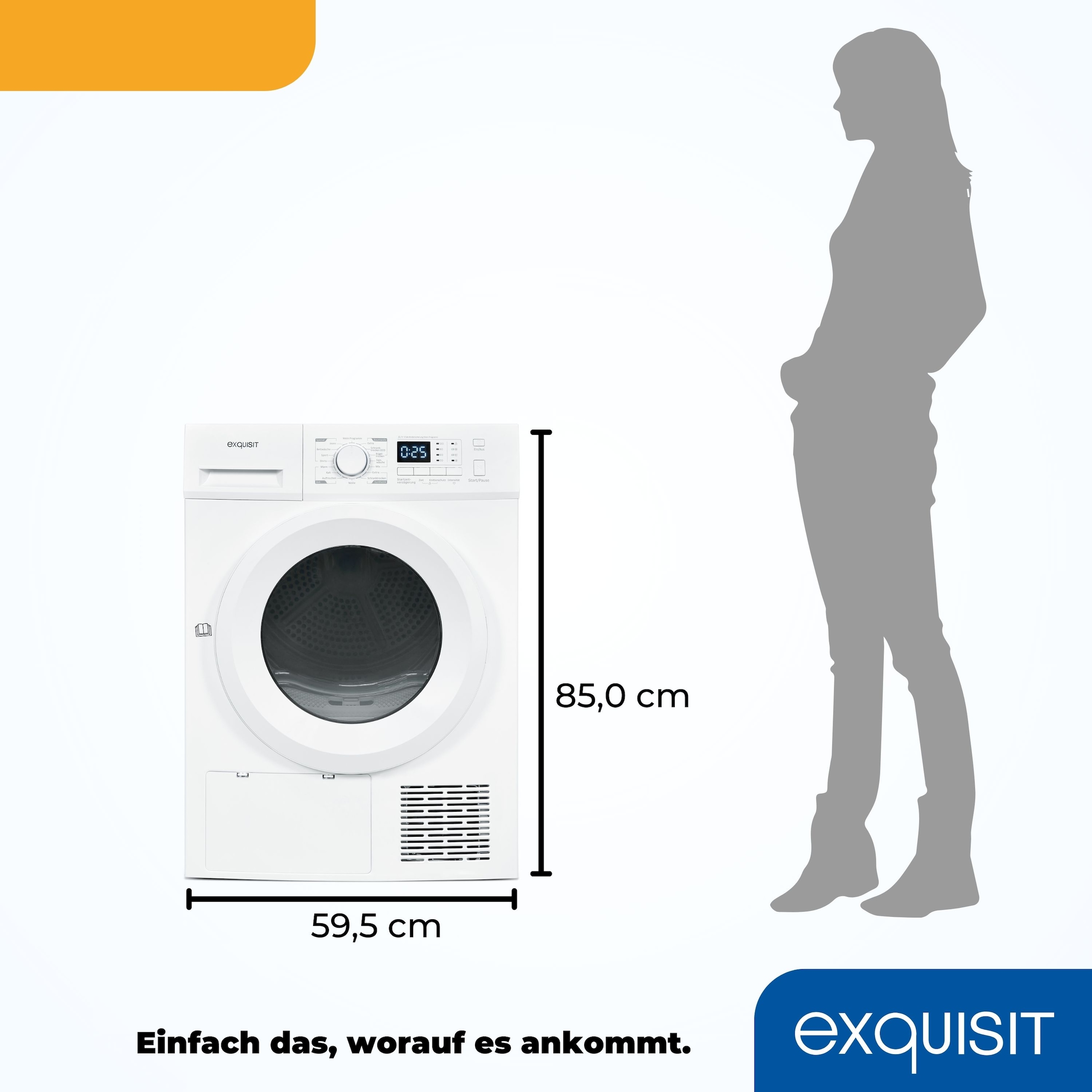exquisit Wärmepumpentrockner »TWP1001-030D weiss«, 10 kg Füllmenge, 16 Programme, Startzeitvorwahl, Kindersicherung