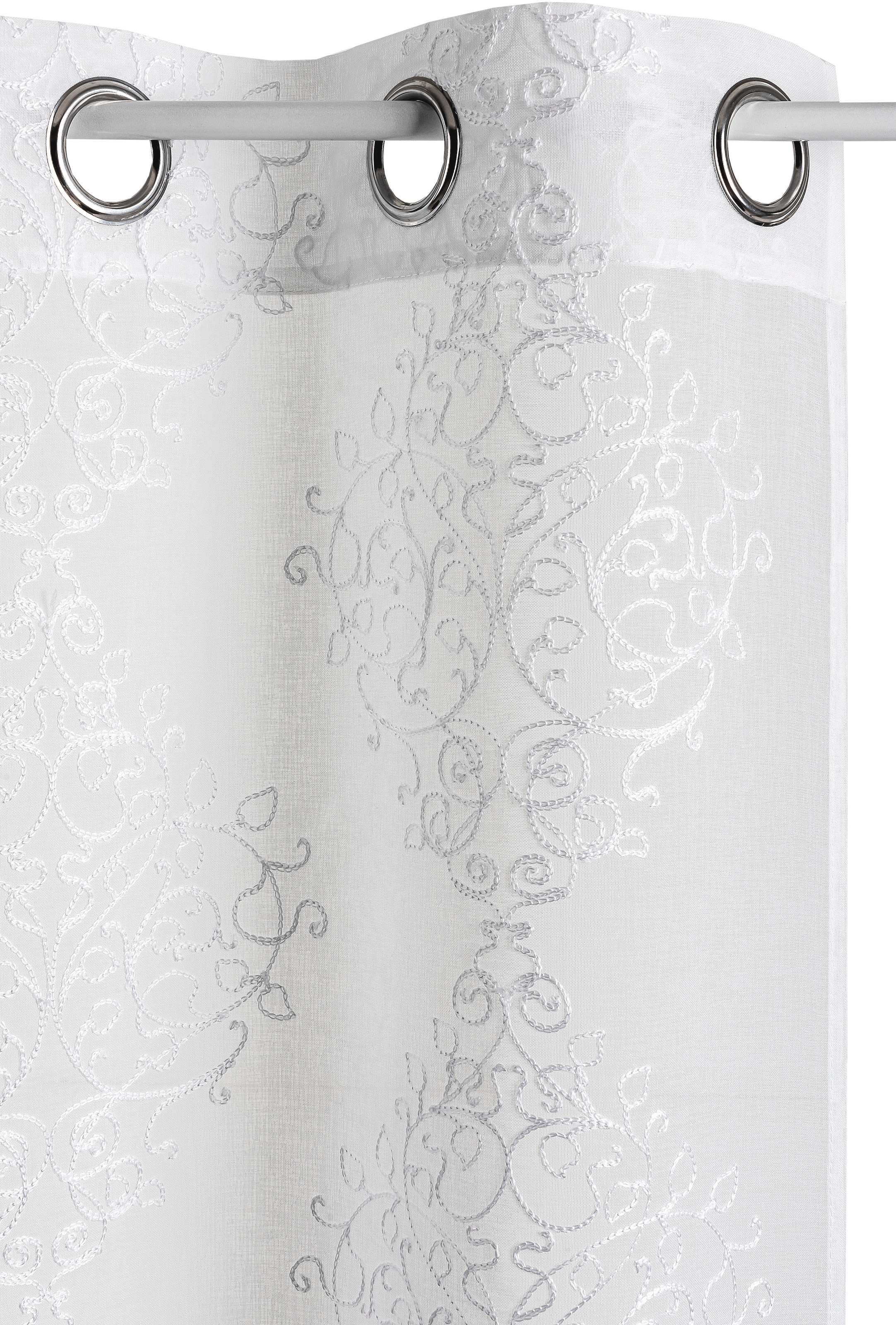 Leonique Gardine »Elia«, (1 St.), mit echter Stickerei, transparent, verschiedene  Größen auf Rechnung | BAUR