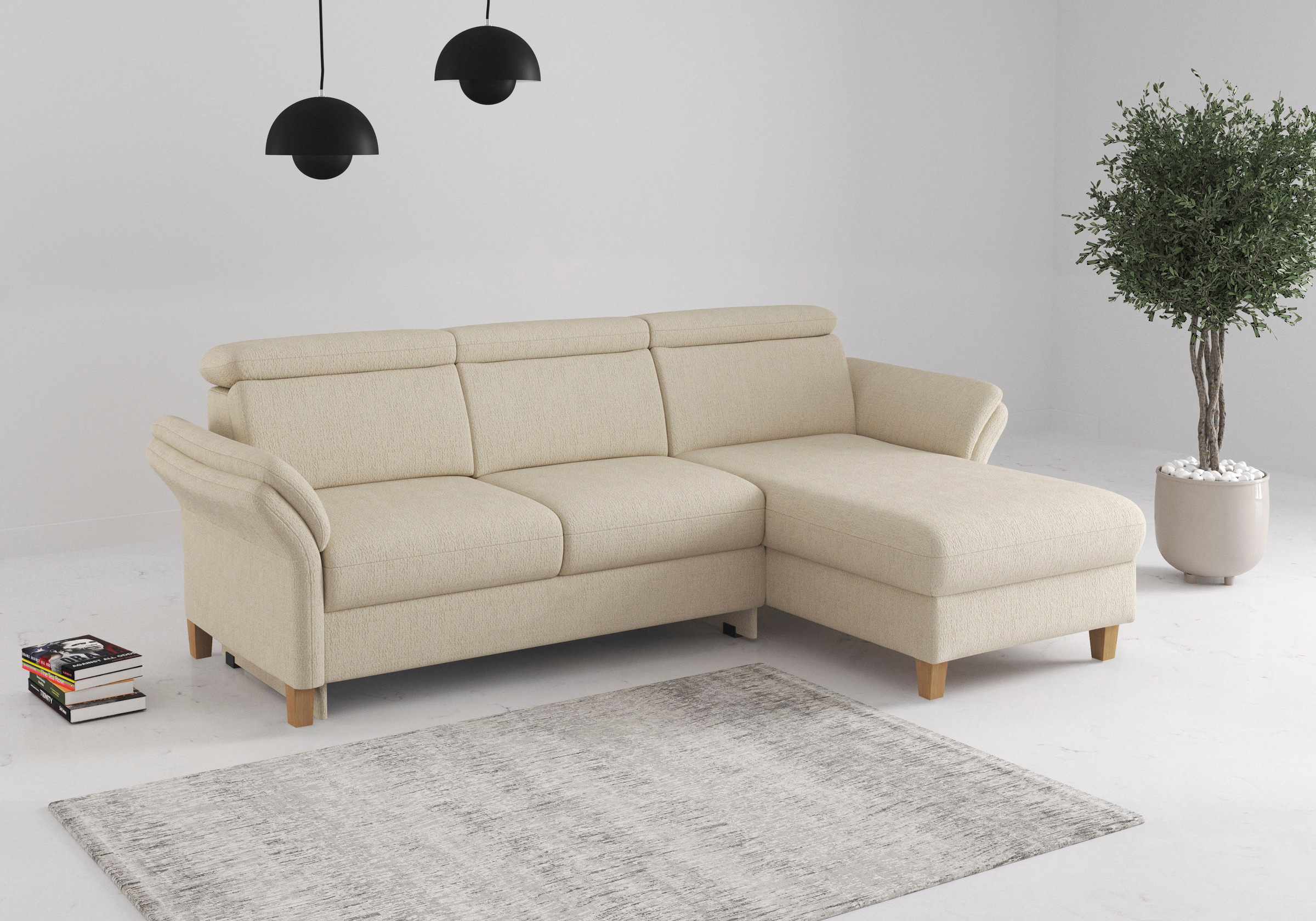 OTTO home Ecksofa "Glendale, L-Form" inkl. Kopfteilverstellung, wahlweise mit Vorziehsitz und Bettkasten