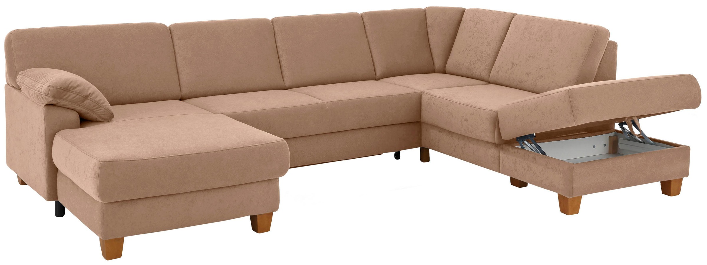 Thumbnail - Home affaire Wohnlandschaft "Belfort U-Form", mit Federkern, wahlweise mit Bettfunktion und Stauraum